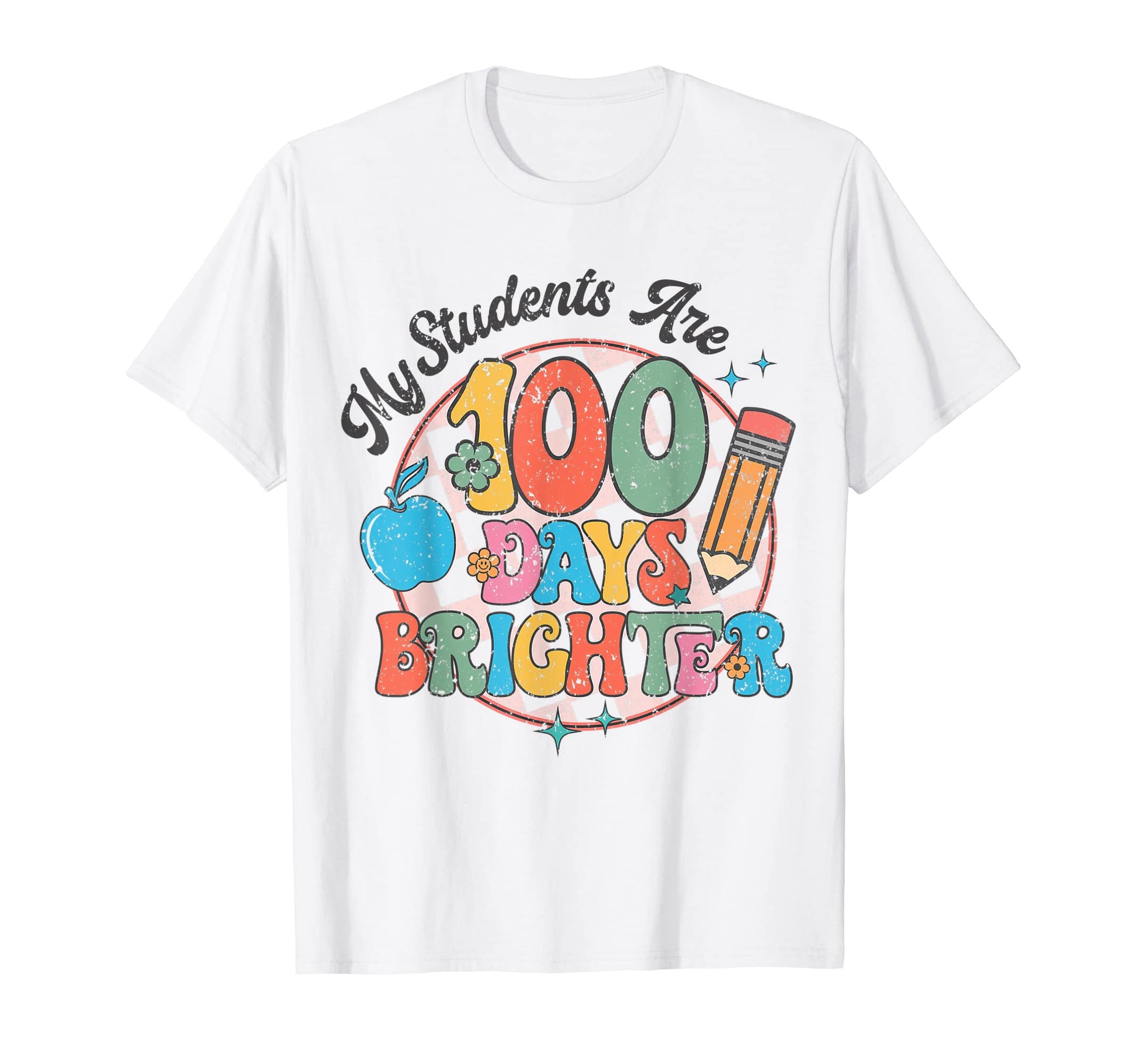 100 Days Brighter Teacher 100 Days T-Shirt - Aesthetic Graphic Unisex - T-Shirt, Sweatshirt, Hoodie