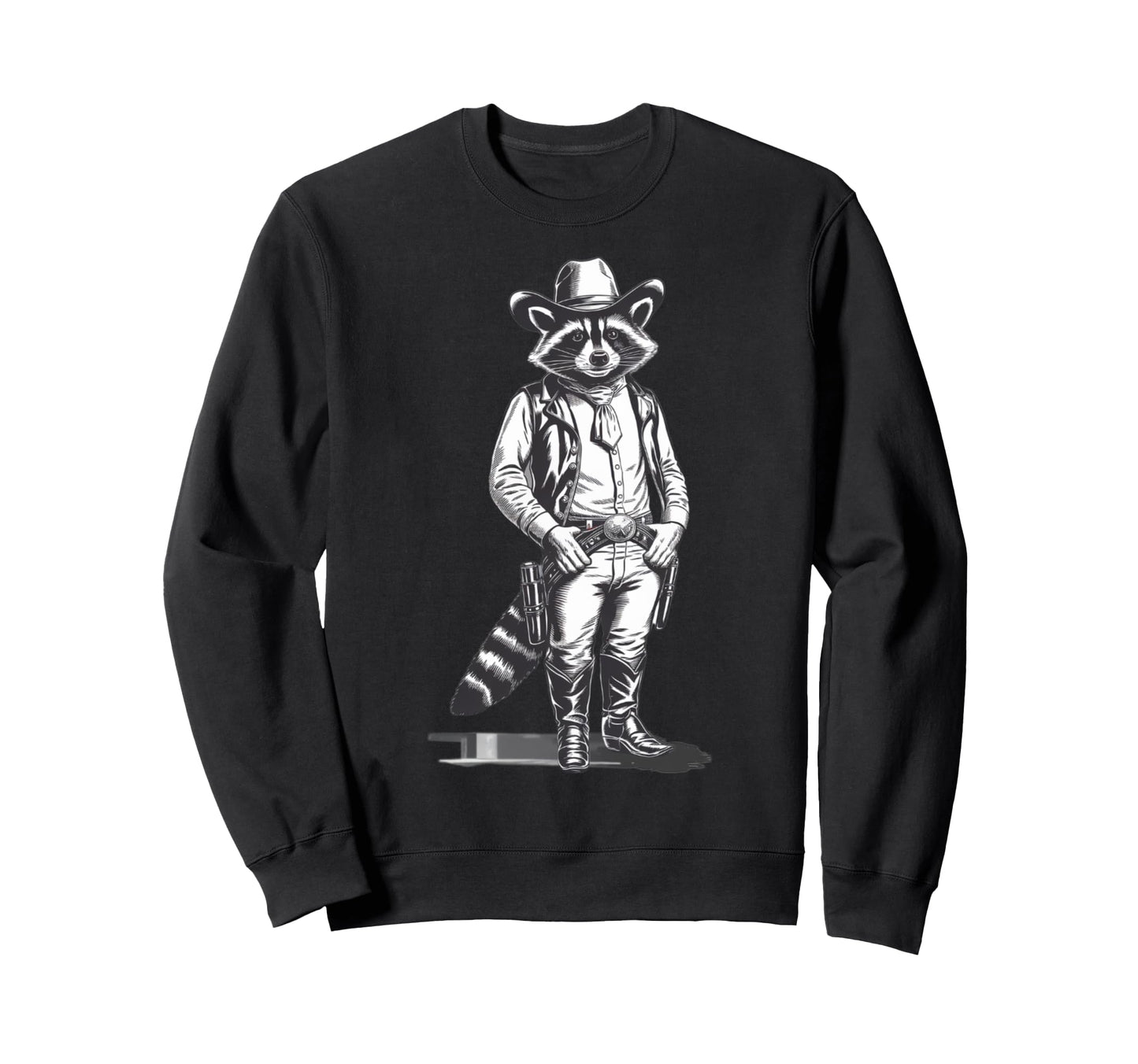 Howdy Cowboy Raccoon Western Charm Sweatshirt - Custom Art Print Unisex - T-Shirt, Sweatshirt, Hoodie