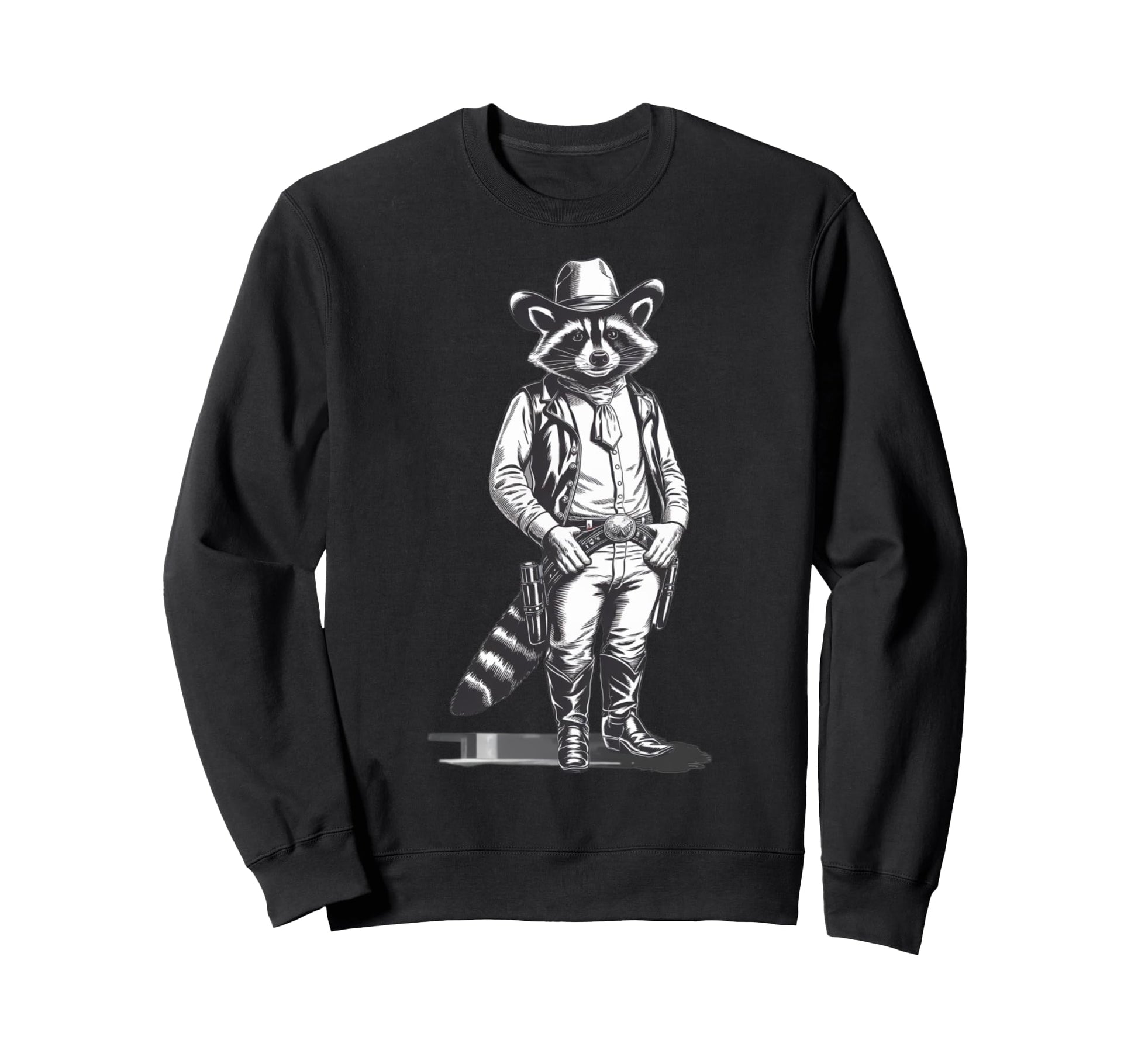Howdy Cowboy Raccoon Western Charm Sweatshirt - Custom Art Print Unisex - T-Shirt, Sweatshirt, Hoodie