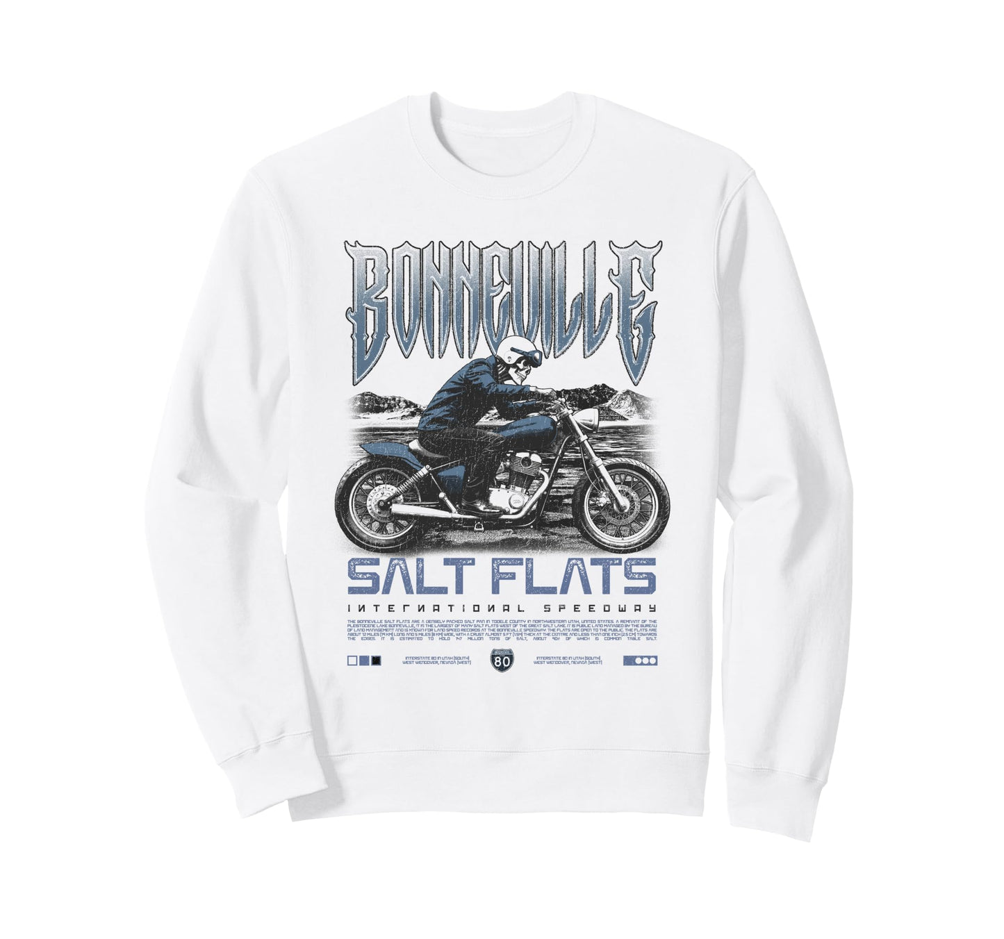 Bonneville Salt Flats Motorcycle Racing Sweatshirt - Graphic Print Unisex - T-Shirt, Sweatshirt, Hoodie