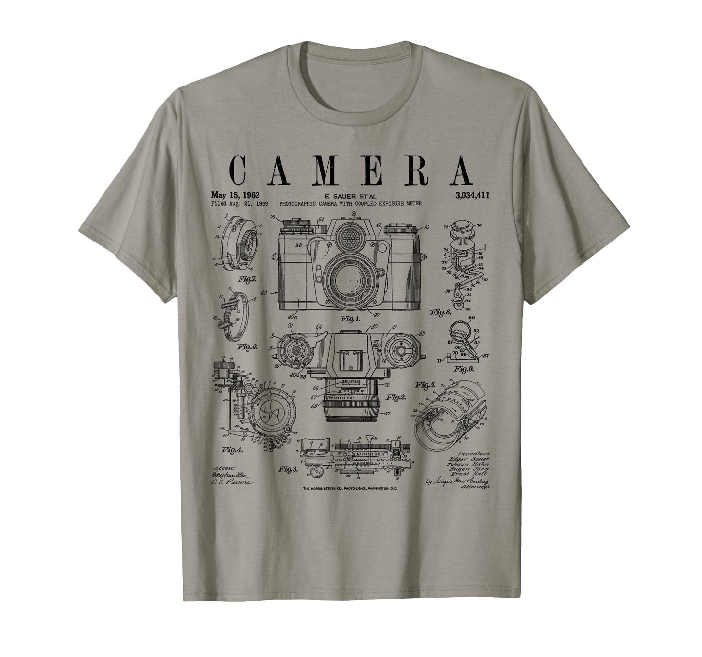 Photography Camera Patent Drawing T-Shirt - Minimalist Print Men Women - T-Shirt, Sweatshirt, Hoodie