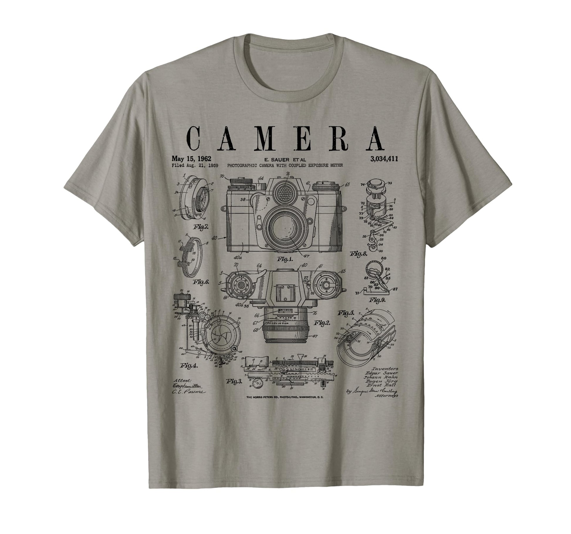 Photography Camera Patent Drawing T-Shirt - Minimalist Print Men Women - T-Shirt, Sweatshirt, Hoodie