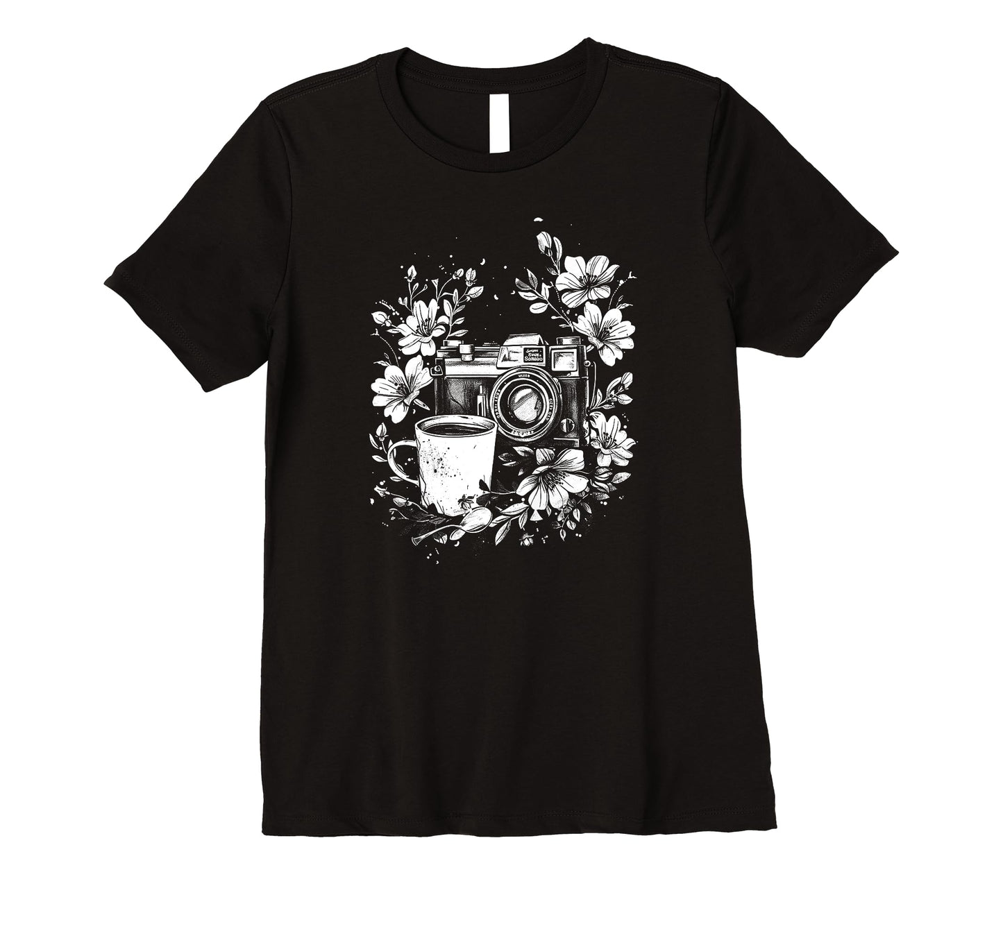 Womens Photographer Coffee Camera T-Shirt - Casual Everyday Wear Unisex - T-Shirt, Sweatshirt, Hoodie
