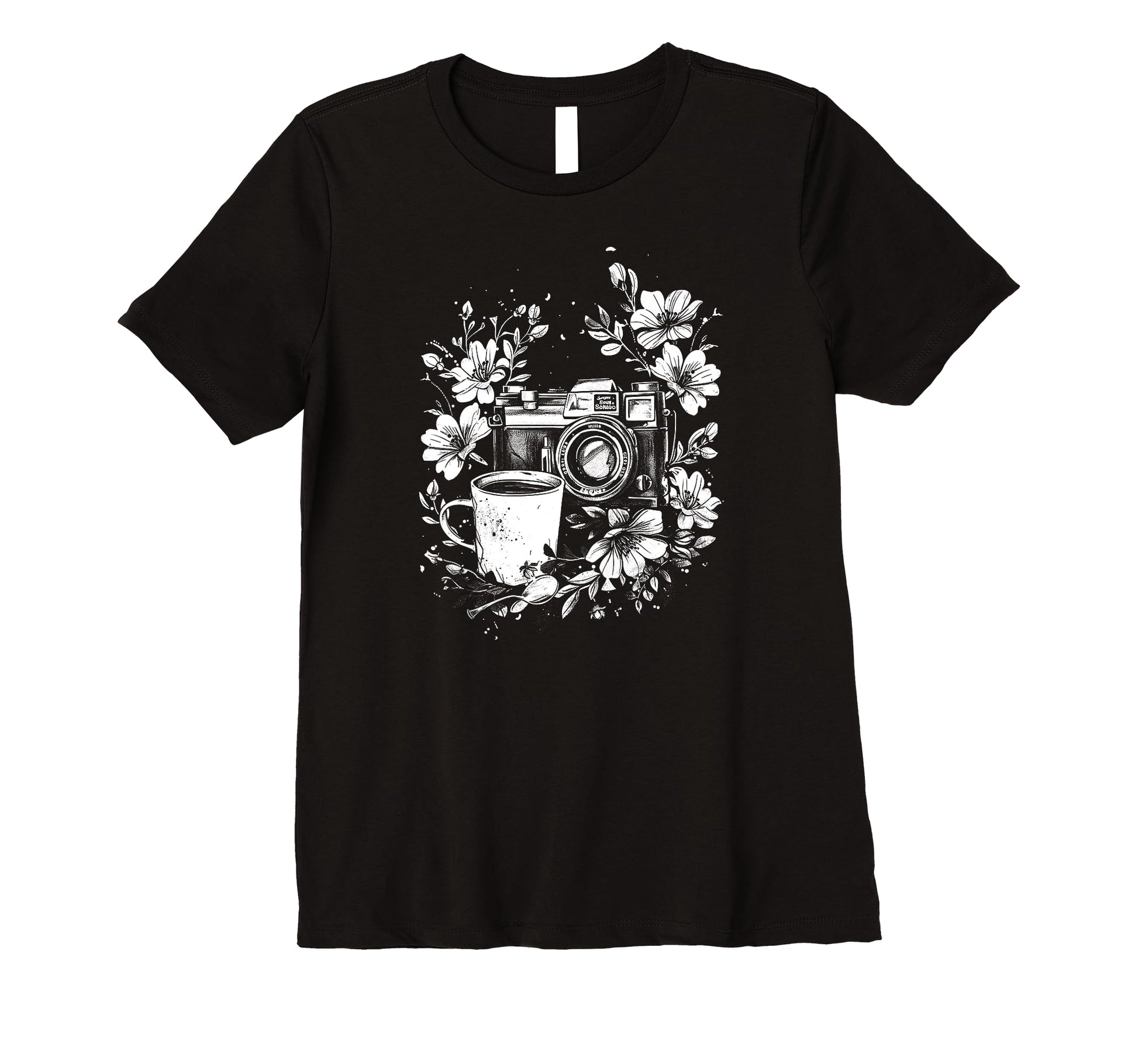 Womens Photographer Coffee Camera T-Shirt - Casual Everyday Wear Unisex - T-Shirt, Sweatshirt, Hoodie