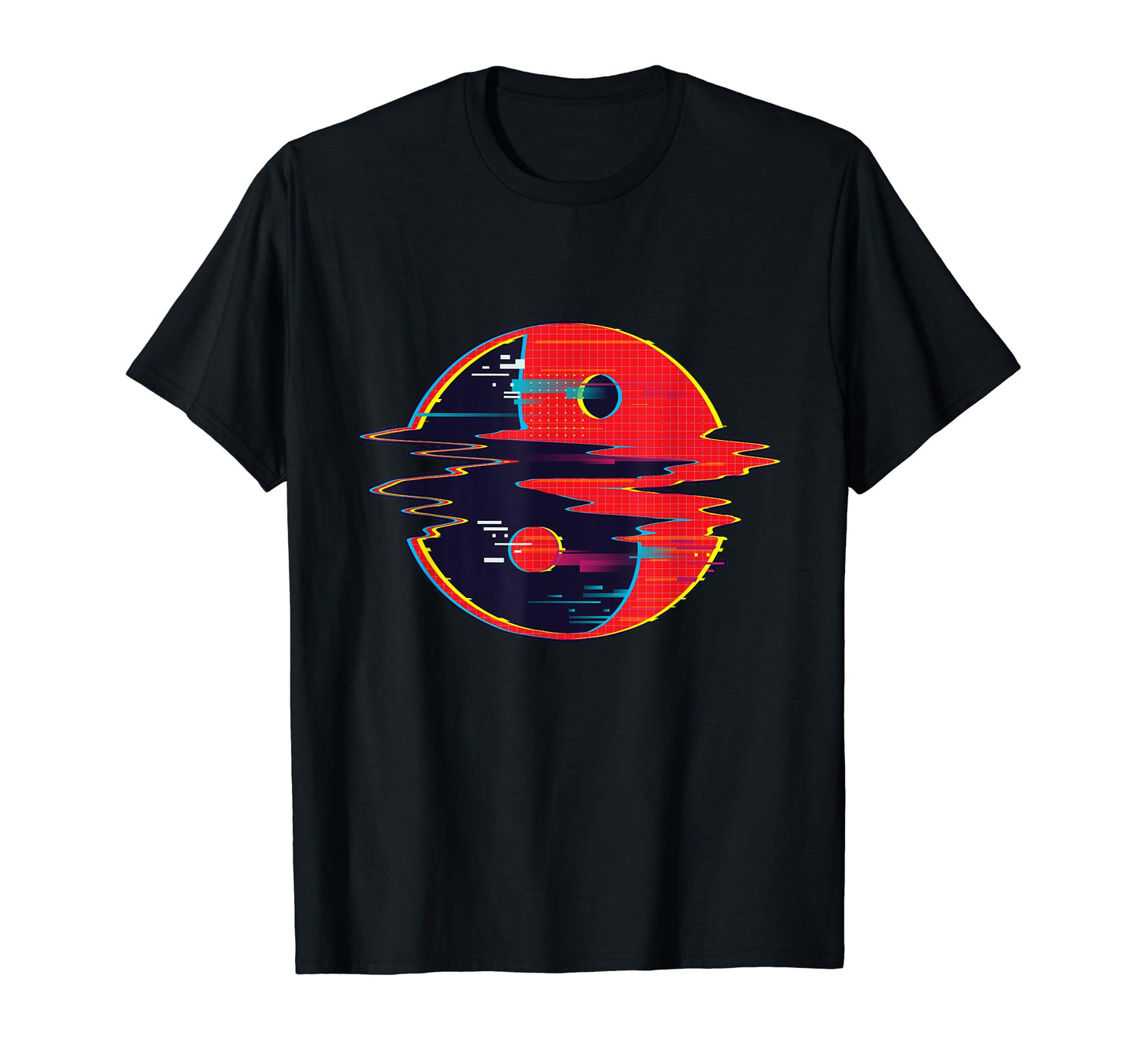 Yin Yang Black And Red Japanese Glitch T-Shirt - Unique Graphic for Adults - T-Shirt, Sweatshirt, Hoodie