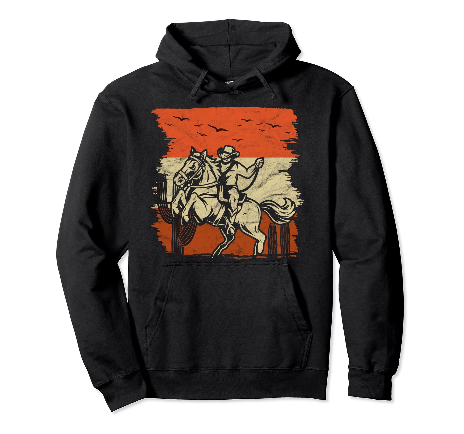 Cactus Horse Cowboy Western Desert Hoodie - Minimalist Print for Adults - T-Shirt, Sweatshirt, Hoodie