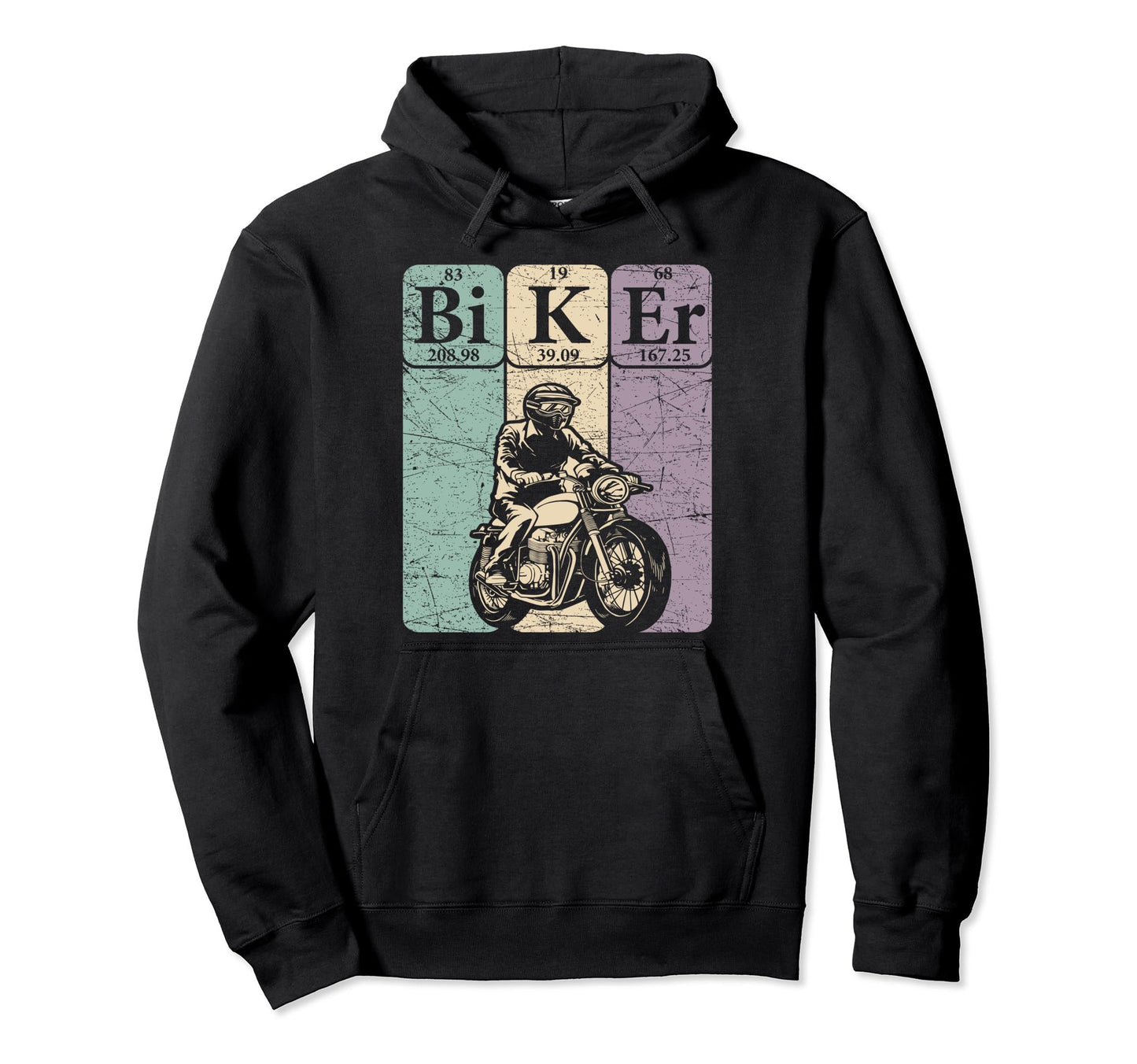 Biker Periodic Table Elements Hoodie - Novelty Apparel Men Women - T-Shirt, Sweatshirt, Hoodie