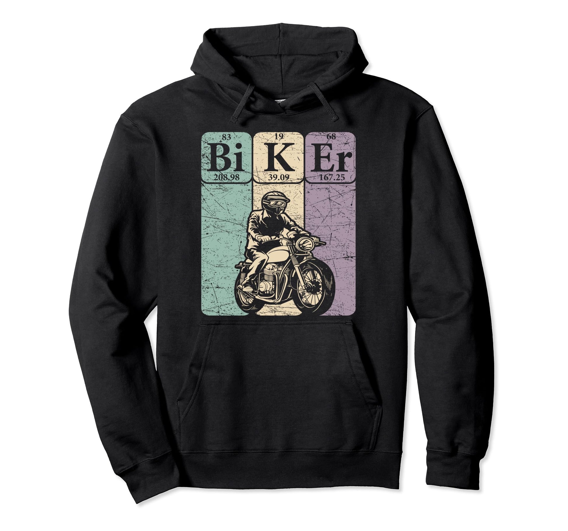 Biker Periodic Table Elements Hoodie - Novelty Apparel Men Women - T-Shirt, Sweatshirt, Hoodie