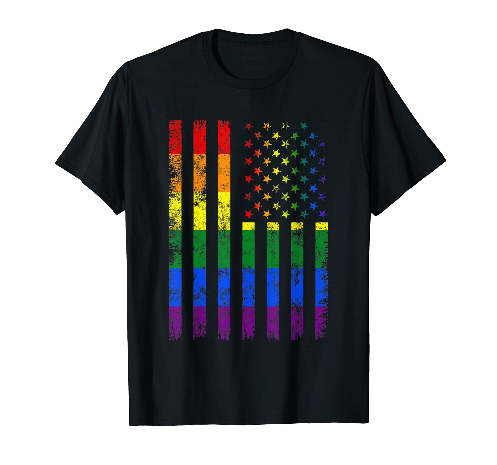 Rainbow Lgbtq Usa Flag Gay Pride Lgbt T-Shirt - Graphic Print Men Women - T-Shirt, Sweatshirt, Hoodie
