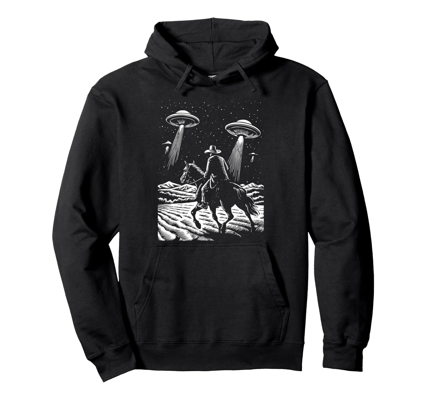 Space Western Sci Fi Cosmic Art Cowboy Hoodie - Trendy Graphic Men Women - T-Shirt, Sweatshirt, Hoodie