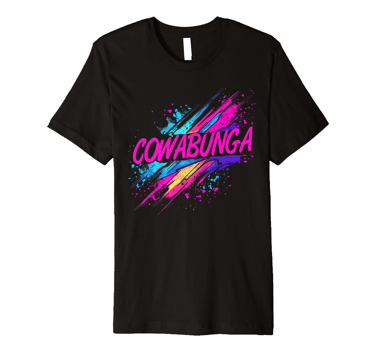 Cowabunga 80S 90S Nostalgia Slang Neon T-Shirt - Minimalist Print Unisex - T-Shirt, Sweatshirt, Hoodie