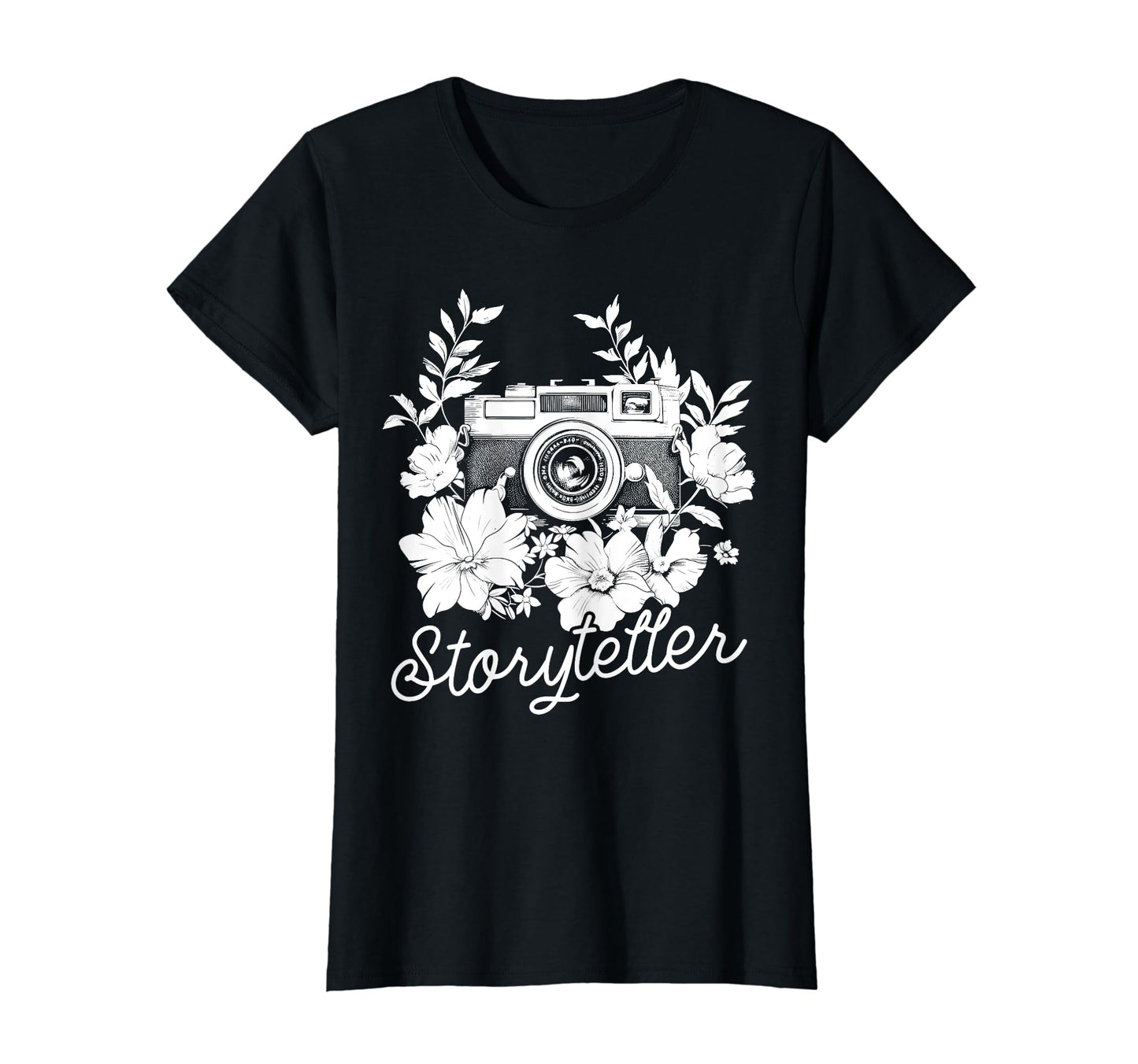 Photographer Storyteller Camera Flowers T-Shirt - Trendy Graphic Men Women - T-Shirt, Sweatshirt, Hoodie