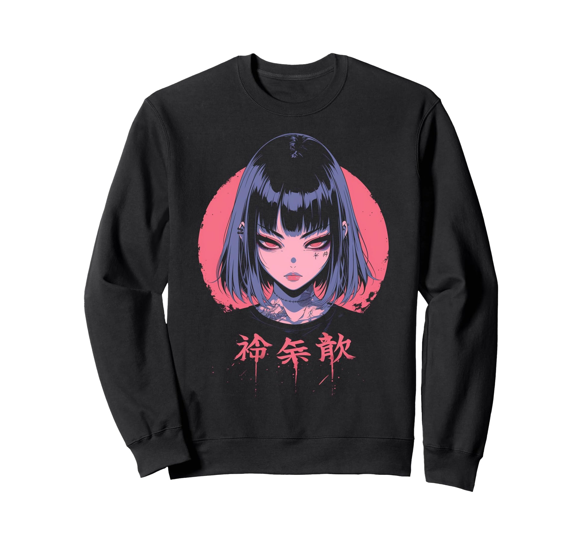 Goth Grunge Demon Anime Waifu Horror Sweatshirt - Minimalist Print Unisex - T-Shirt, Sweatshirt, Hoodie