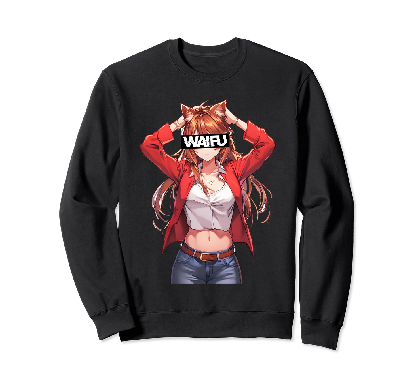 Japanese Aesthetic Waifu Anime Sweatshirt - Aesthetic Graphic for Adults - T-Shirt, Sweatshirt, Hoodie