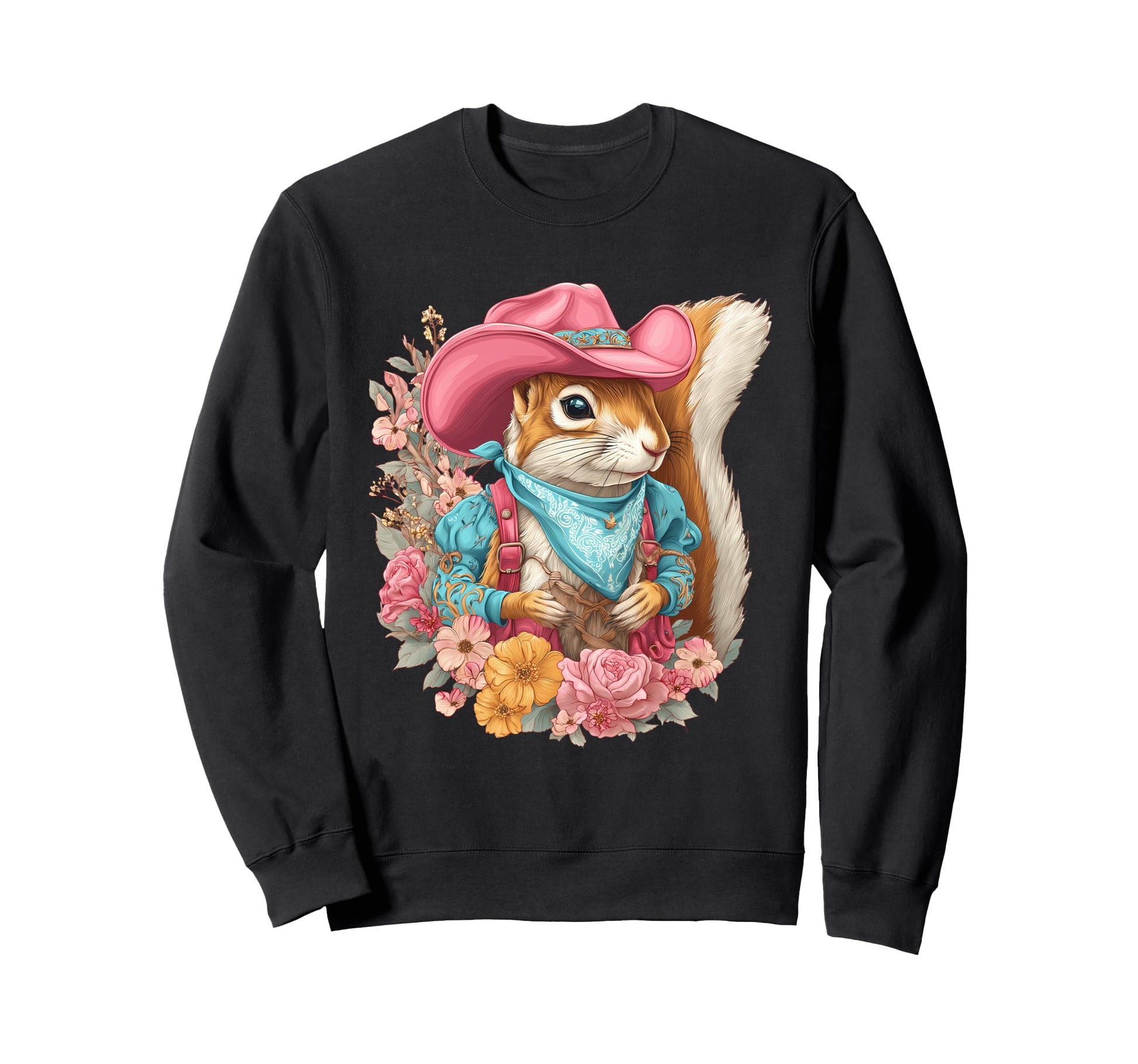 Country Cowboy Squirrel Rodeo Sweatshirt - Trendy Graphic for Adults - T-Shirt, Sweatshirt, Hoodie
