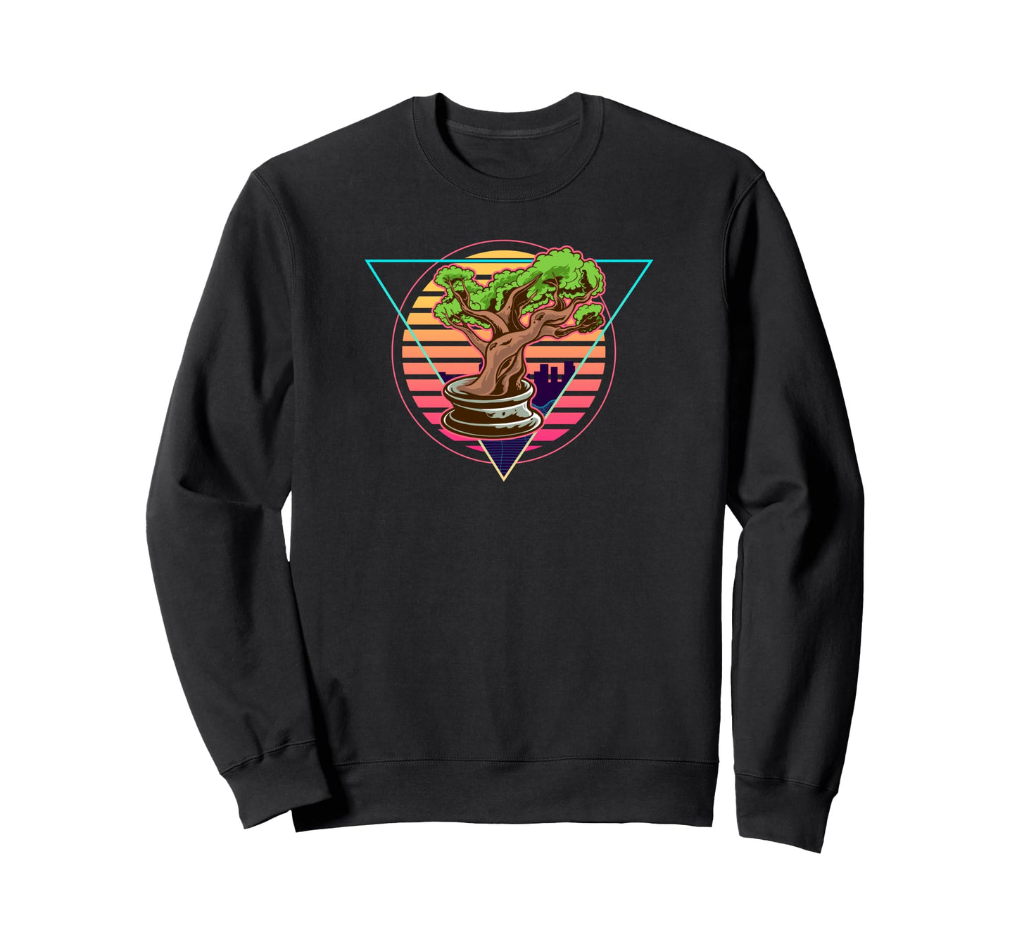 Futuristic Bonsai Vaporwave Bonsai Sweatshirt - Graphic Print Unisex - T-Shirt, Sweatshirt, Hoodie