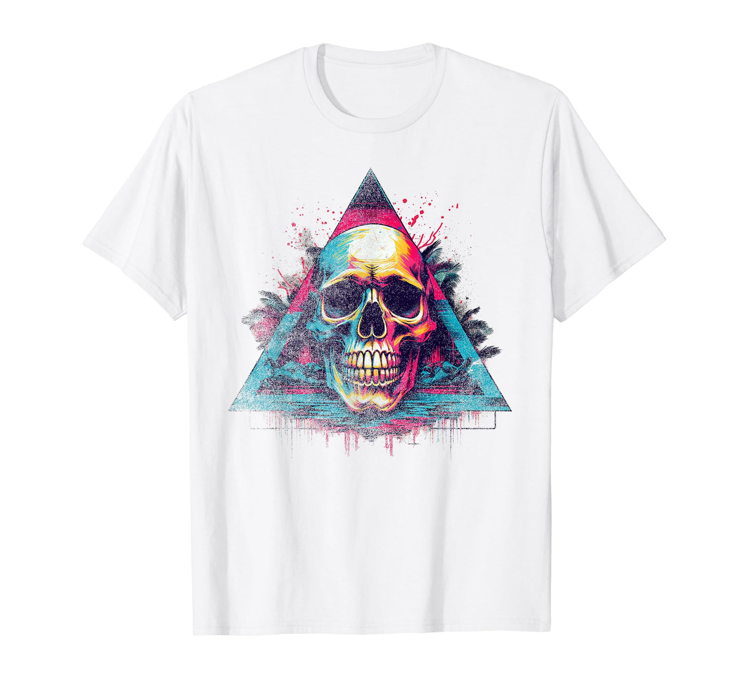 Skull Vaporwave Retrowave Aesthetic T-Shirt - Aesthetic Graphic Unisex - T-Shirt, Sweatshirt, Hoodie
