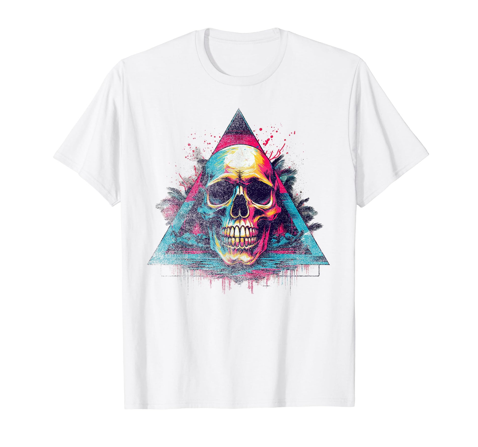 Skull Vaporwave Retrowave Aesthetic T-Shirt - Aesthetic Graphic Unisex - T-Shirt, Sweatshirt, Hoodie