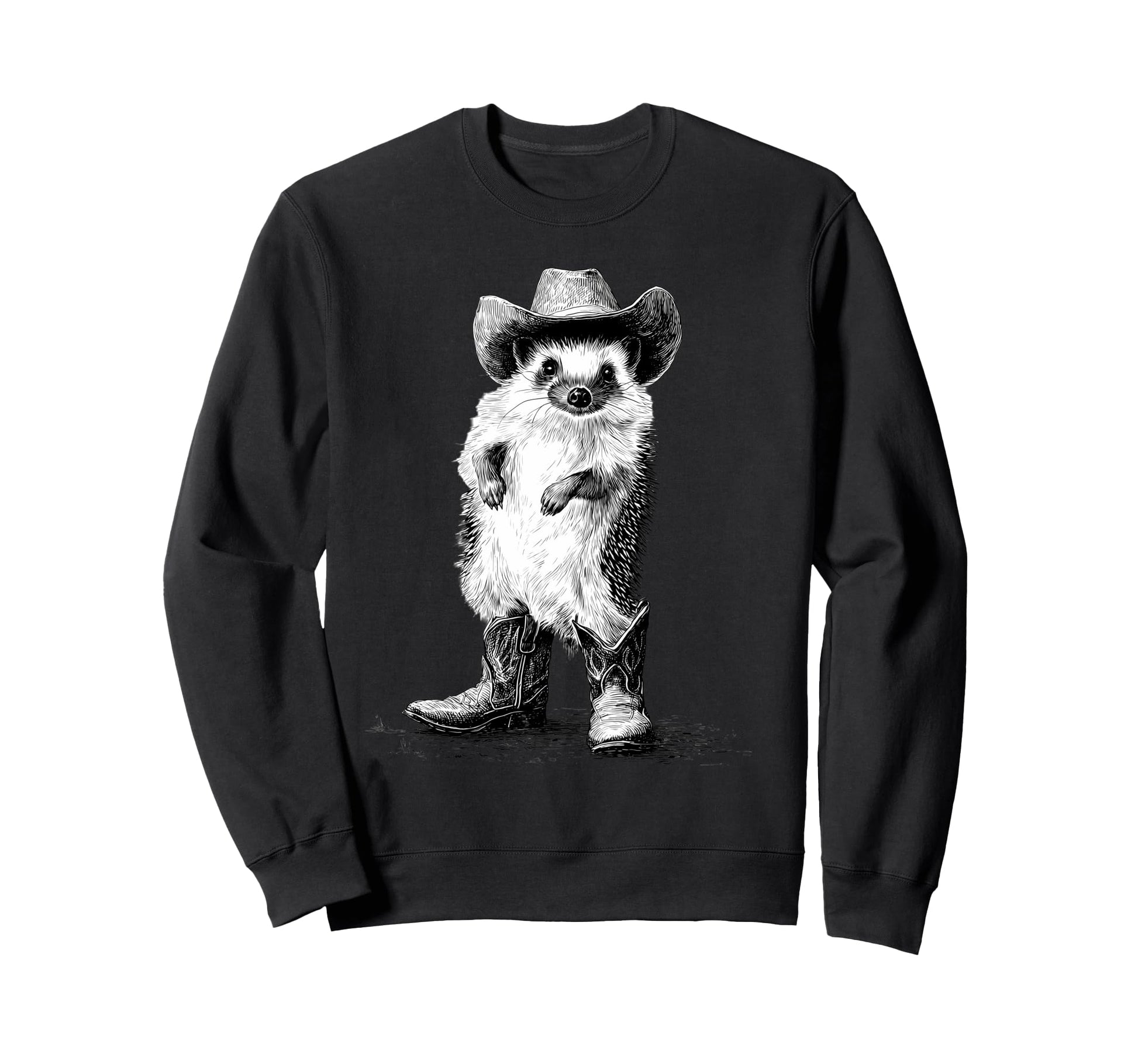 Hedgehog Cowboy Rodeo Cowgirl Western Sweatshirt - Custom Art Print Unisex - T-Shirt, Sweatshirt, Hoodie