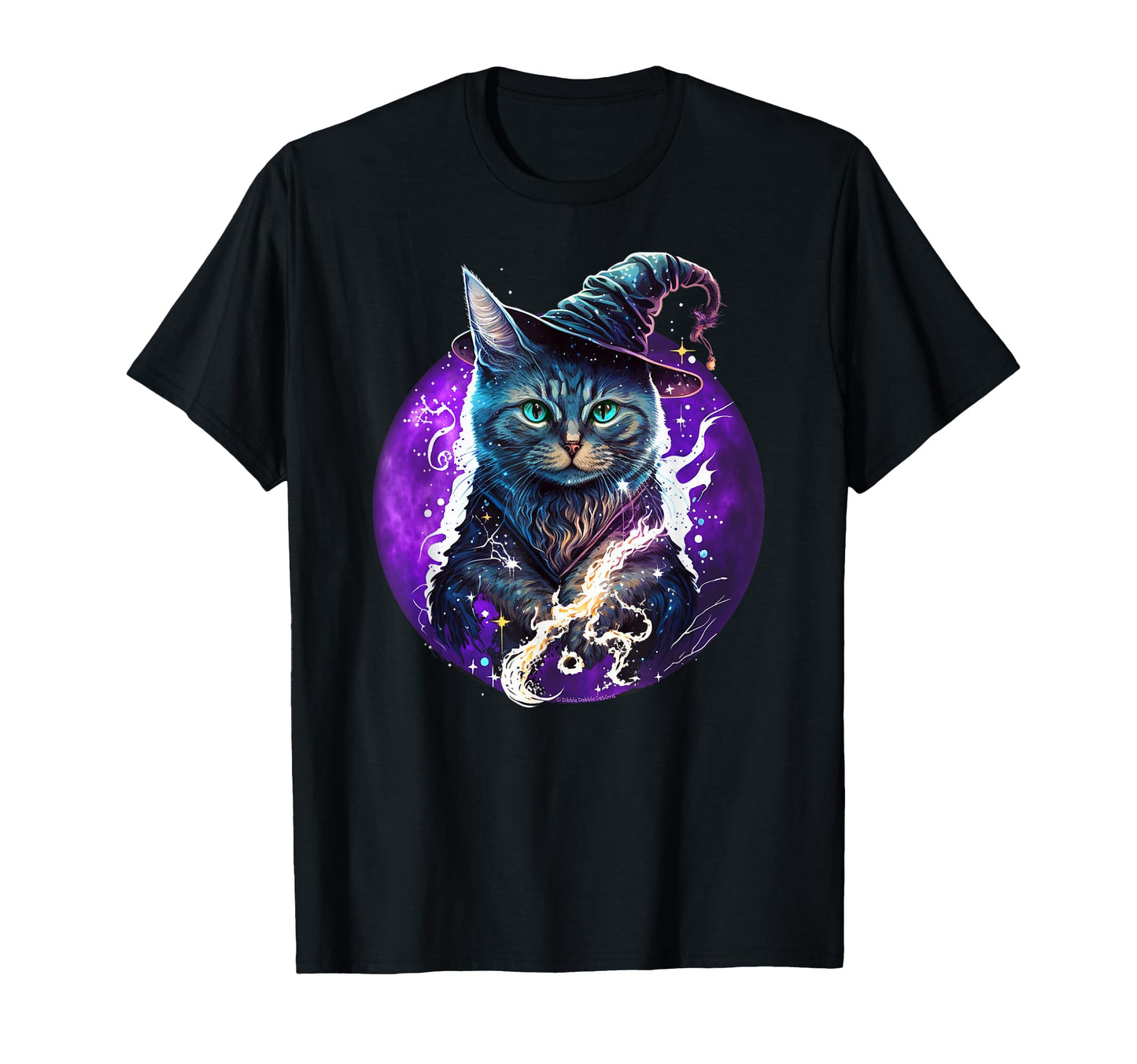 Beautiful Wiccan Cat Witch Hat T-Shirt - Casual Everyday Wear for Adults - T-Shirt, Sweatshirt, Hoodie