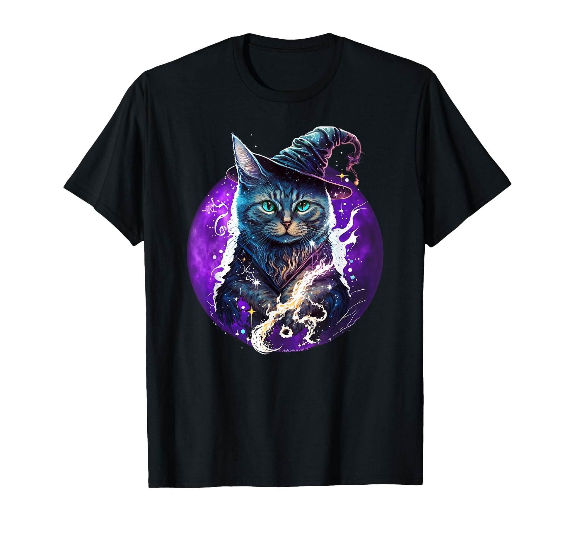 Beautiful Wiccan Cat Witch Hat T-Shirt - Casual Everyday Wear for Adults - T-Shirt, Sweatshirt, Hoodie