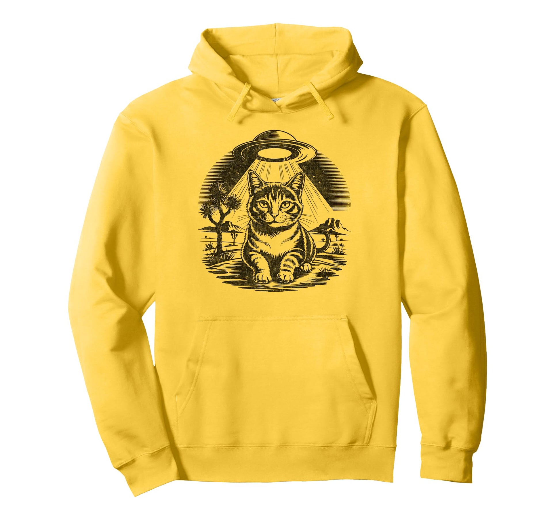 Funny Cat Western Ufo Cowboy Cat Hoodie - Streetwear Style Unisex - T-Shirt, Sweatshirt, Hoodie
