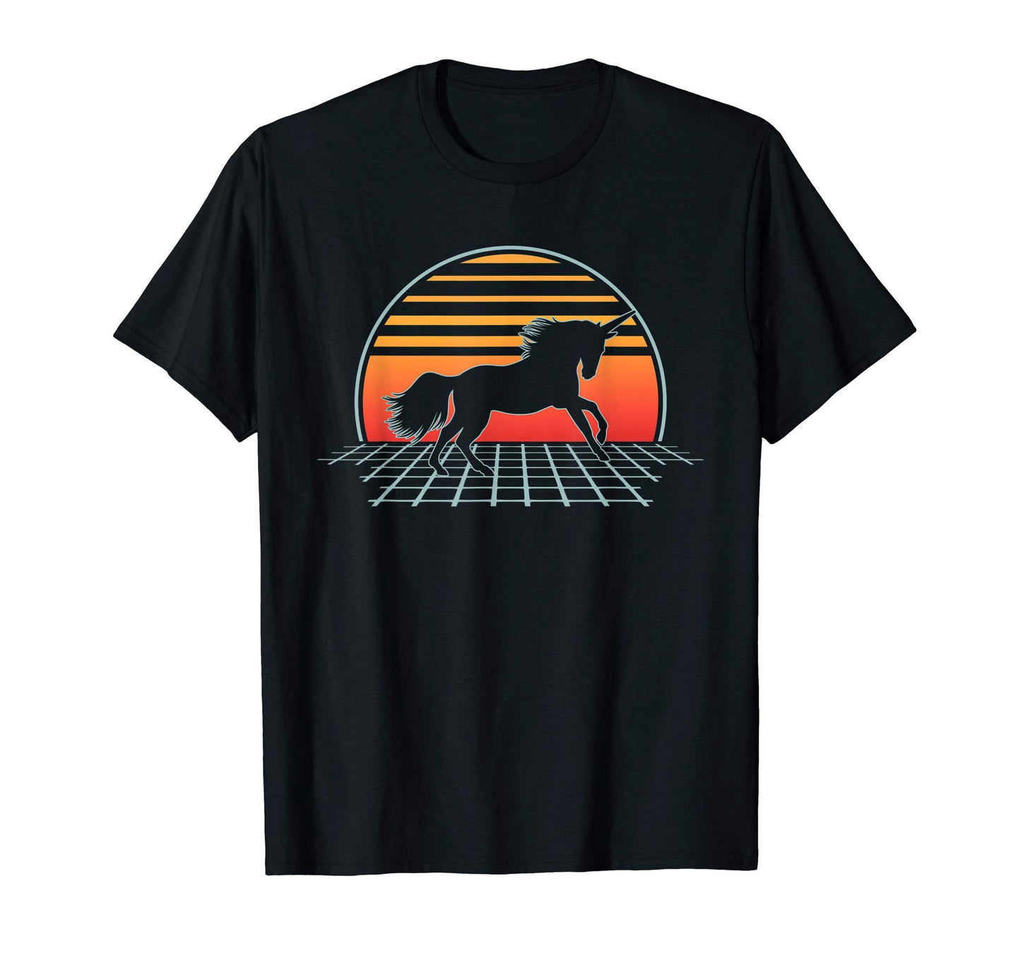 Unicorn 70S 80S Animal Vaporwave T-Shirt - Casual Everyday Wear for Adults - T-Shirt, Sweatshirt, Hoodie