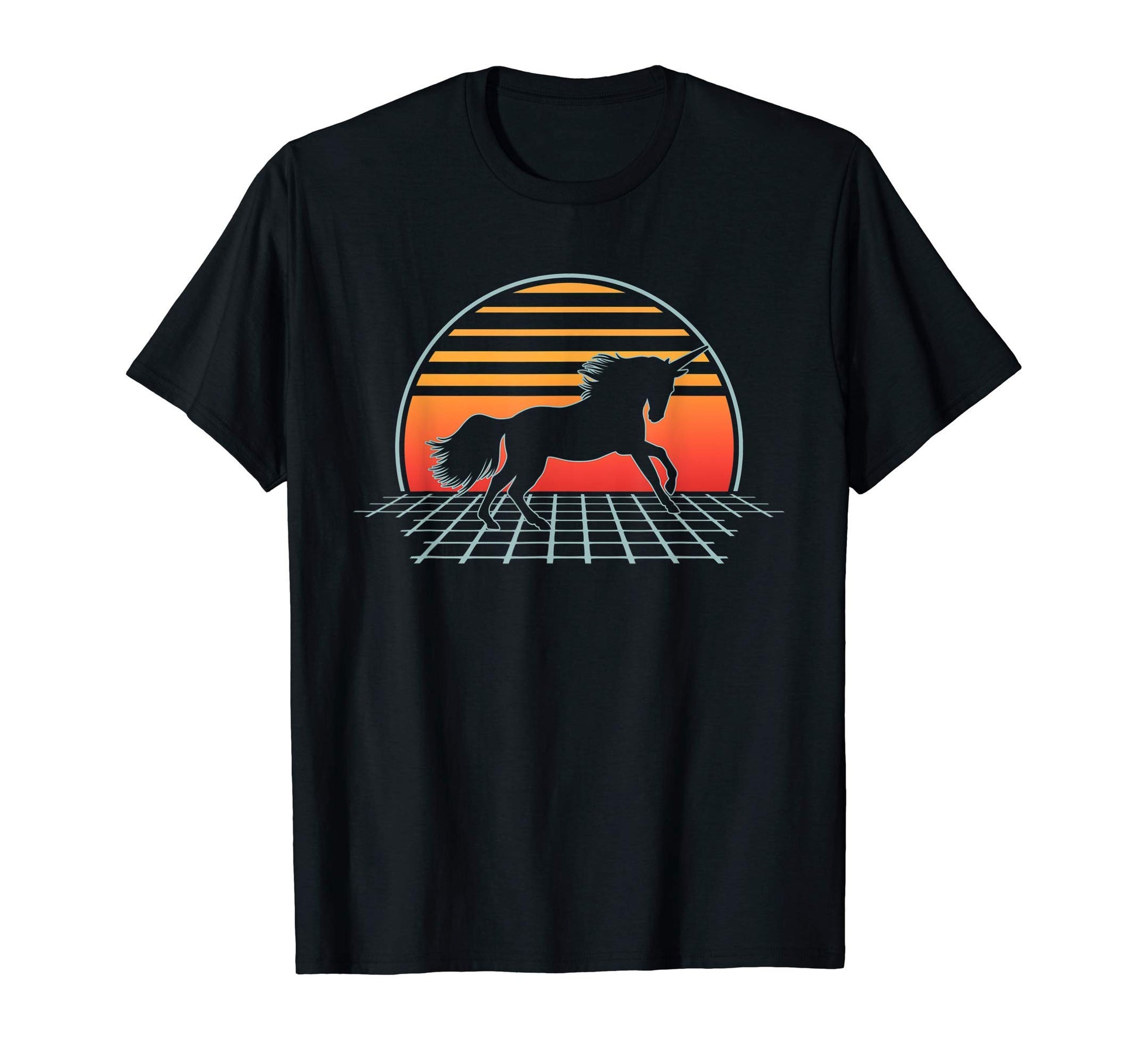 Unicorn 70S 80S Animal Vaporwave T-Shirt - Casual Everyday Wear for Adults - T-Shirt, Sweatshirt, Hoodie