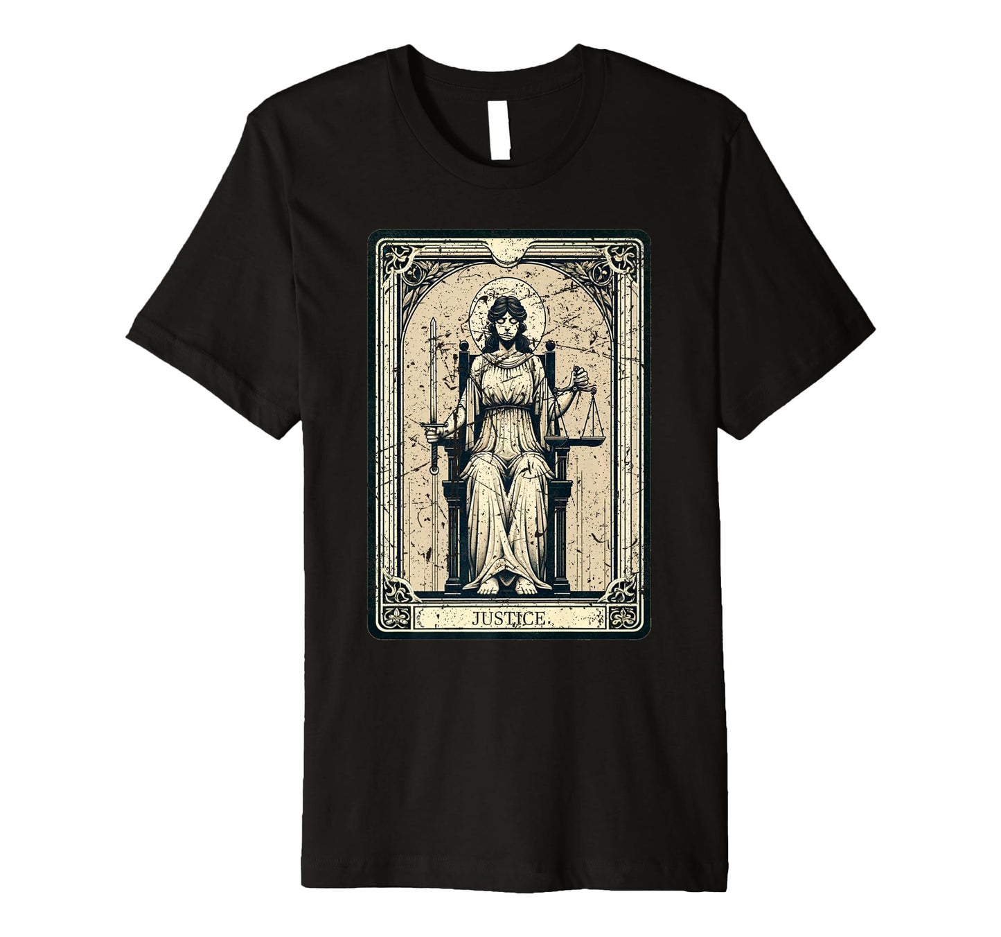 Justice Bohemian Tarot Card Boho T-Shirt - Aesthetic Graphic Men Women - T-Shirt, Sweatshirt, Hoodie