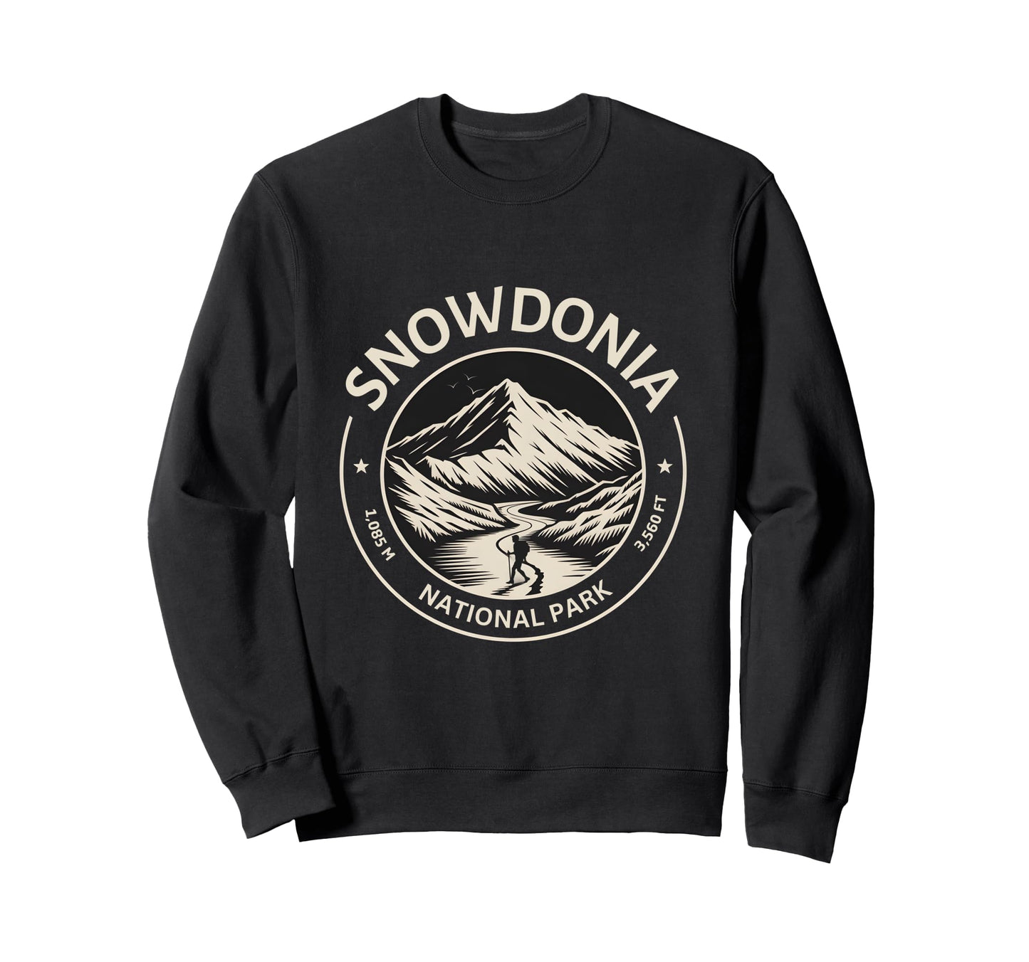 Hiking Snowdonia National Park Sweatshirt - Fun Novelty Design for Adults - T-Shirt, Sweatshirt, Hoodie