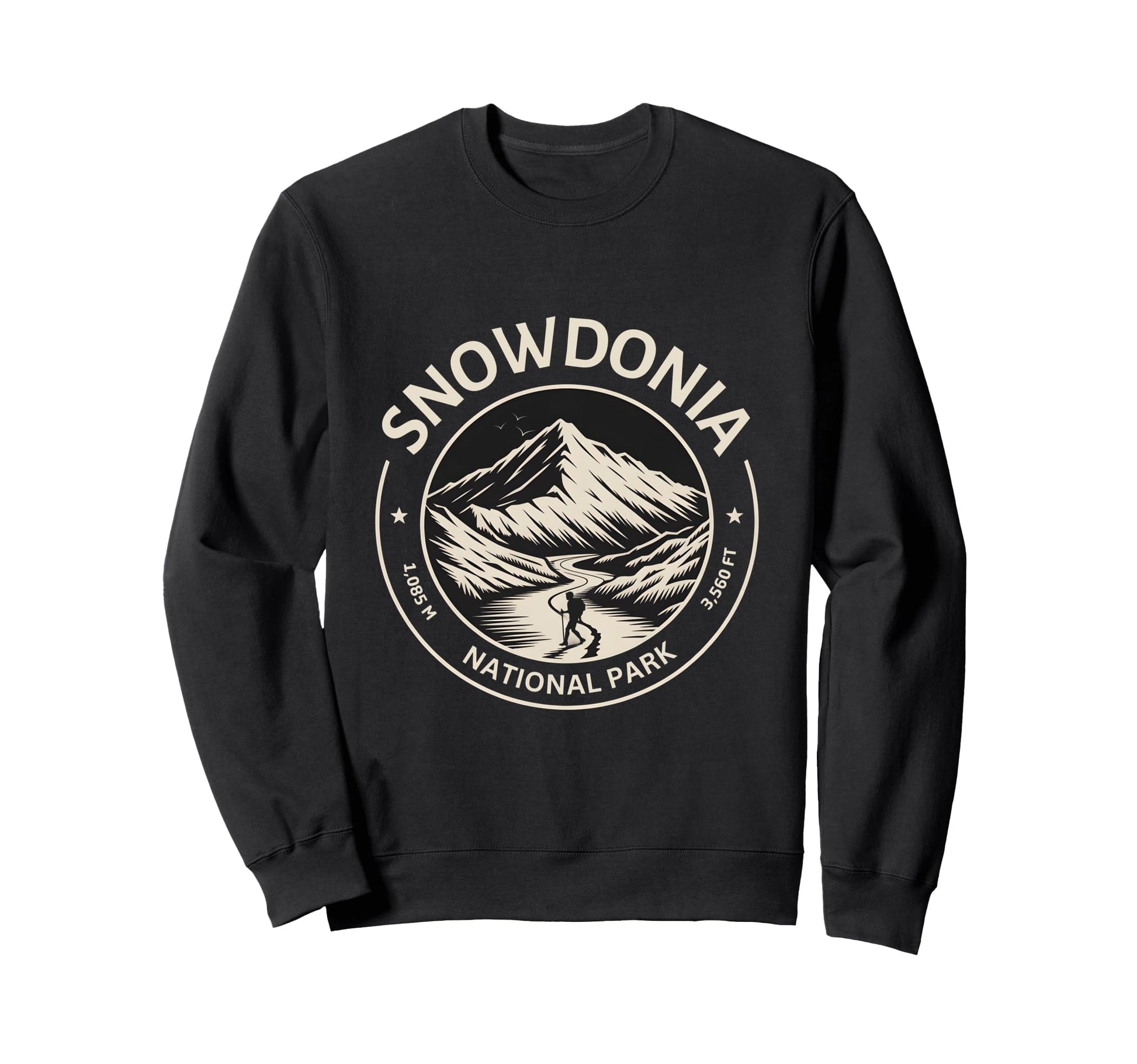 Hiking Snowdonia National Park Sweatshirt - Fun Novelty Design for Adults - T-Shirt, Sweatshirt, Hoodie