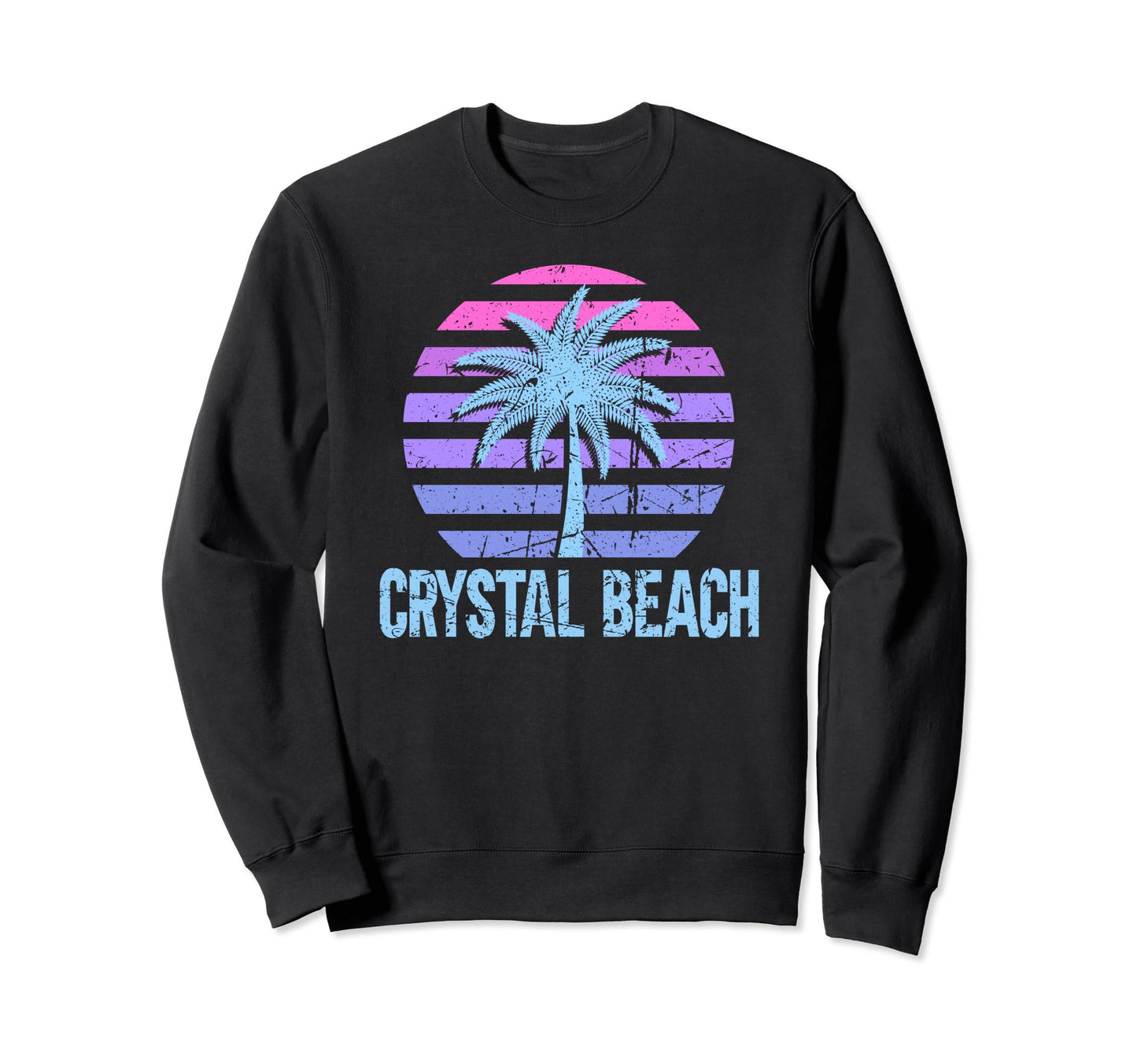 Crystal Beach Vacation Vaporwave Sweatshirt - Graphic Print Unisex - T-Shirt, Sweatshirt, Hoodie