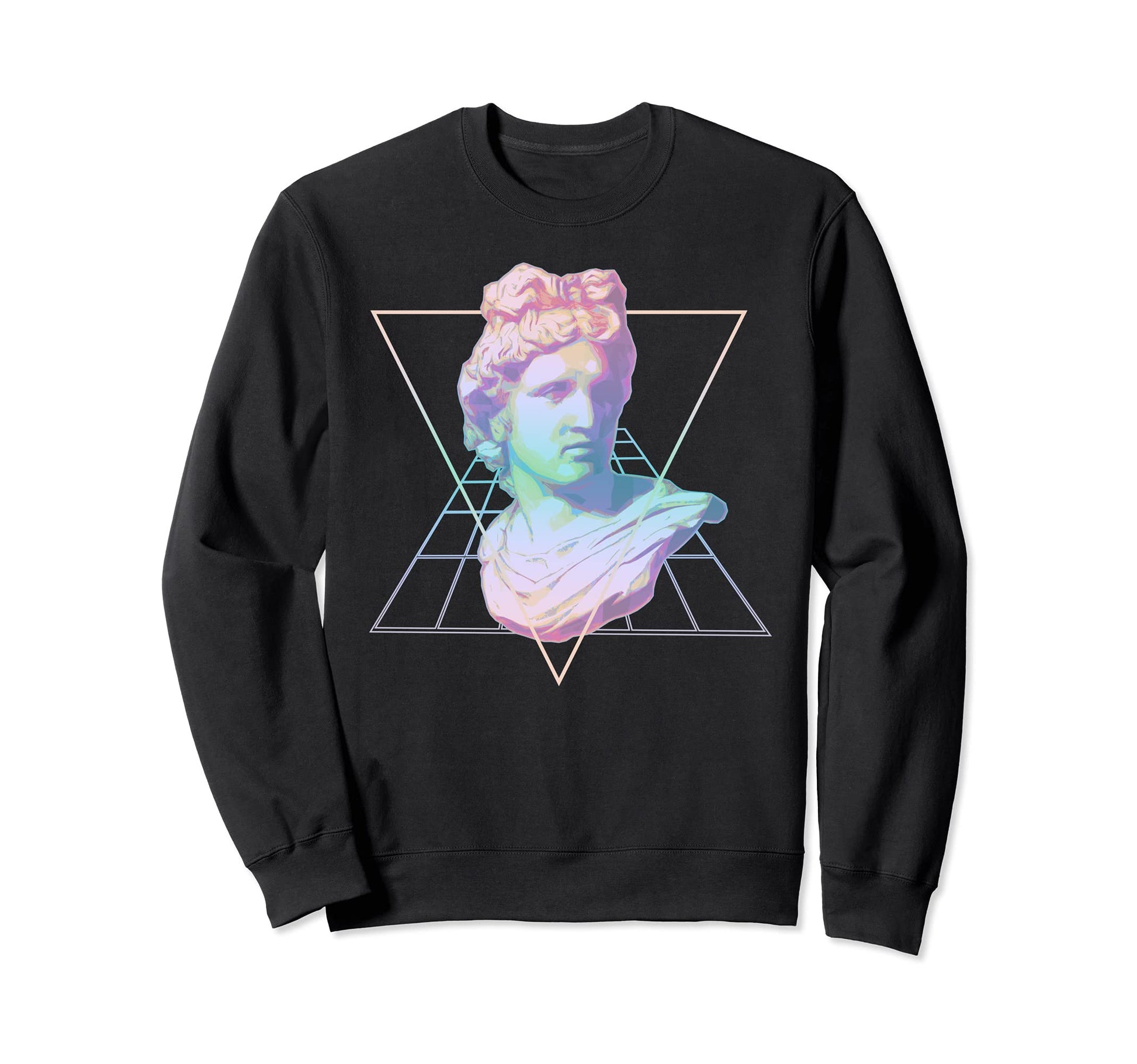 Apollo Greek Statue Vaporwave Sweatshirt - Aesthetic Graphic Unisex - T-Shirt, Sweatshirt, Hoodie