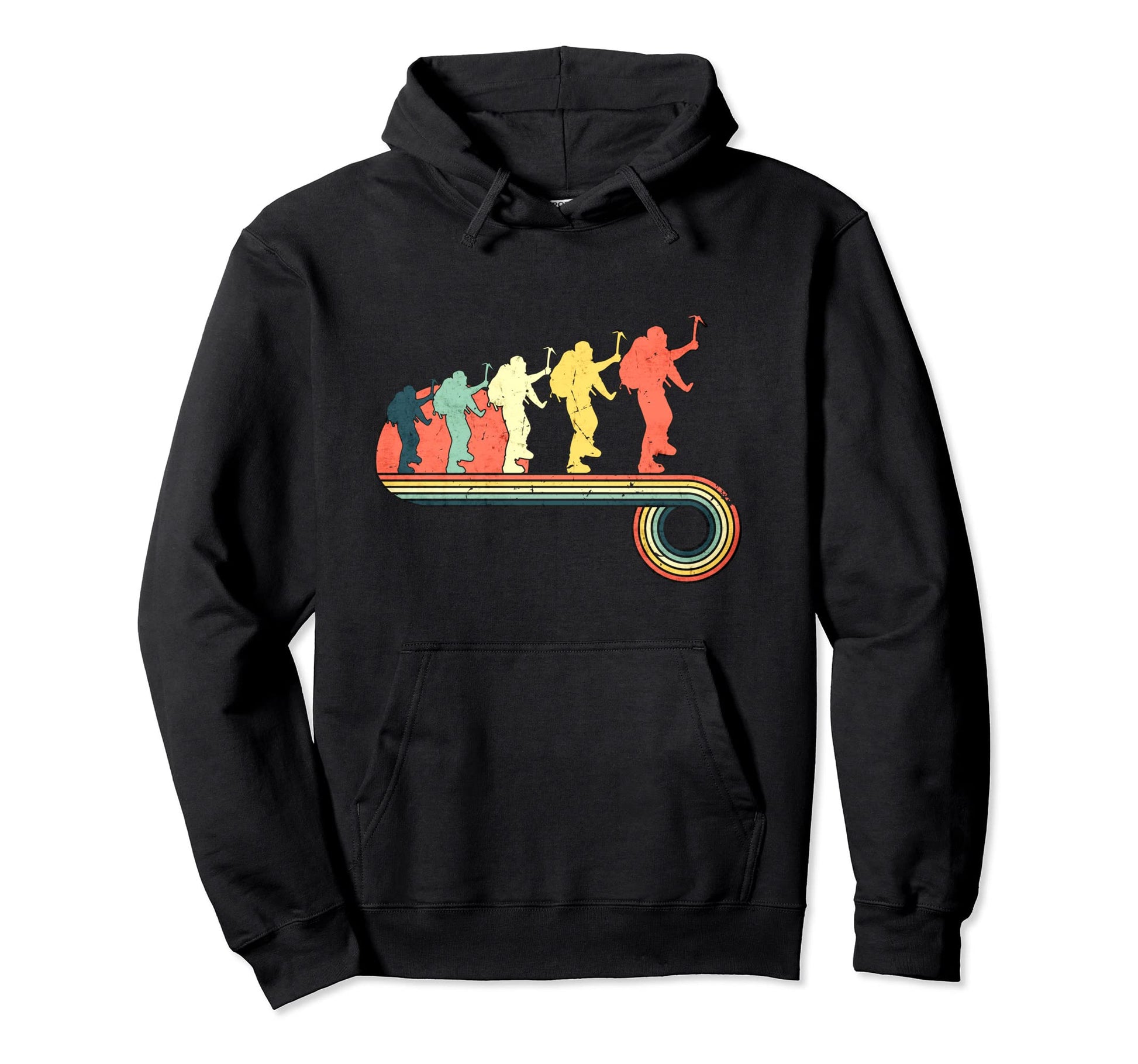 Mountain Climbing Sunset Rainbow Hoodie - Novelty Apparel for Adults - T-Shirt, Sweatshirt, Hoodie