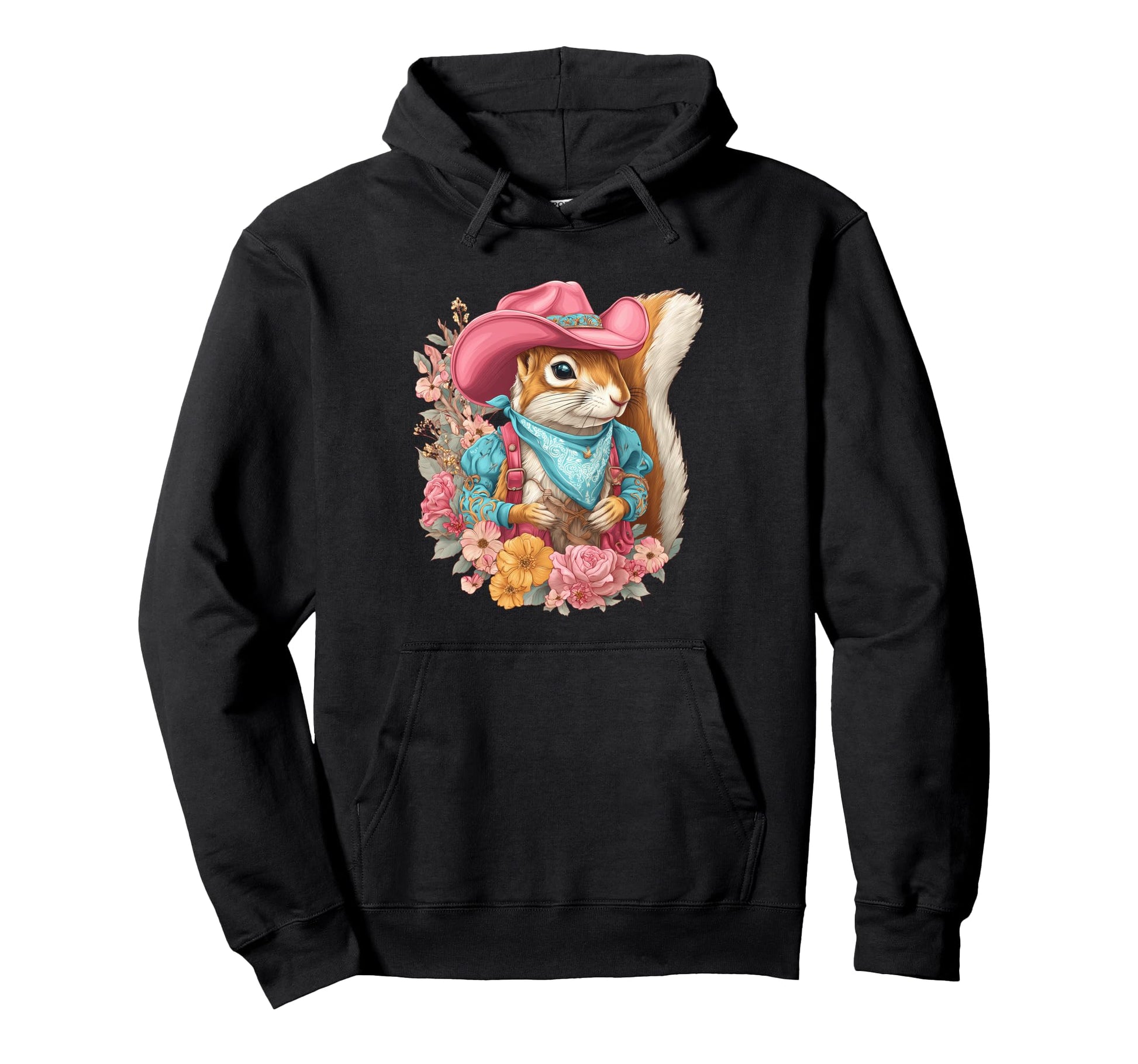 Country Cowboy Squirrel Rodeo Cowgirl Hoodie - Novelty Apparel Men Women - T-Shirt, Sweatshirt, Hoodie