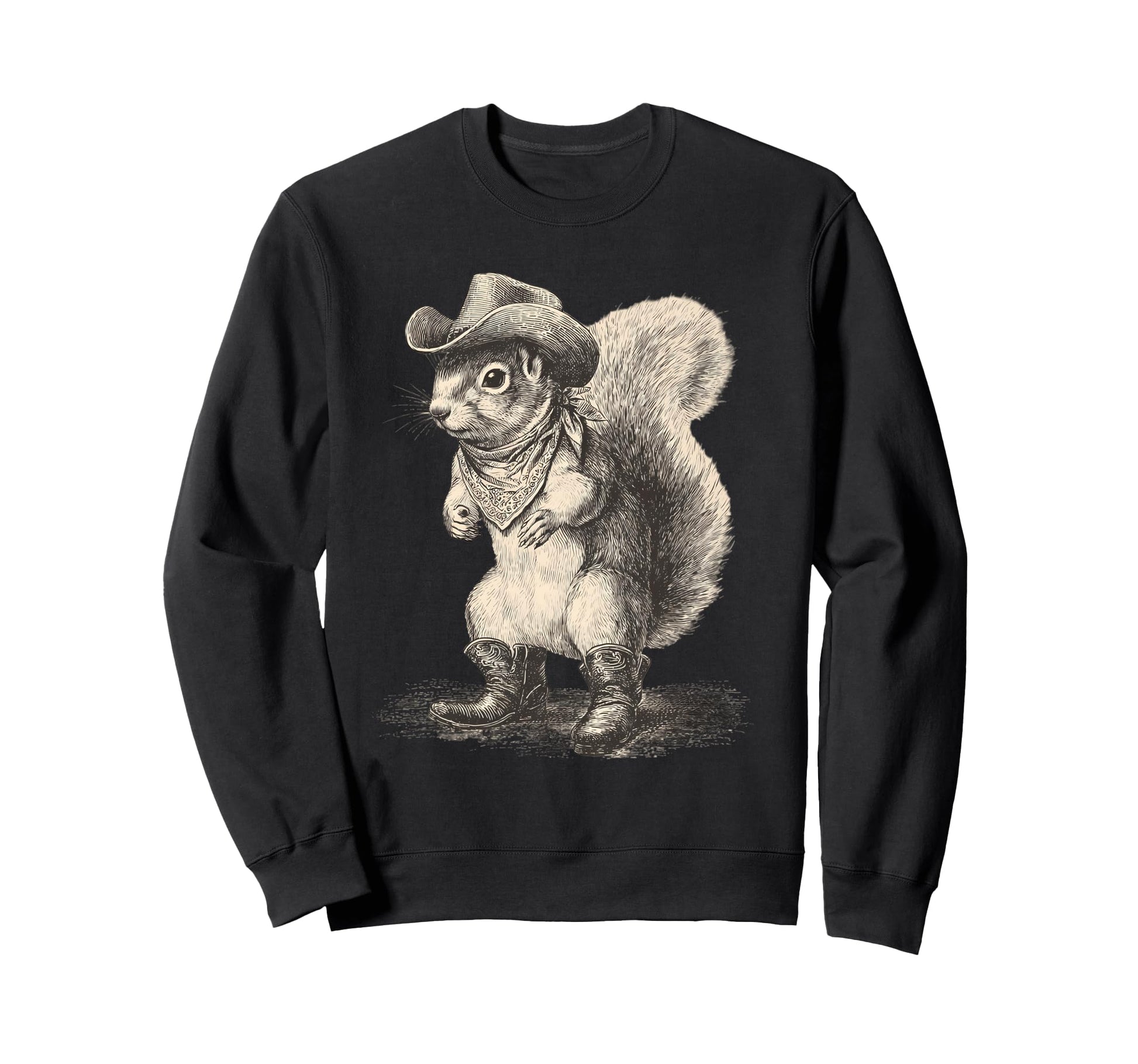 Squirrel Cowboy Rodeo Cowgirl Sweatshirt - Fun Novelty Design Men Women - T-Shirt, Sweatshirt, Hoodie