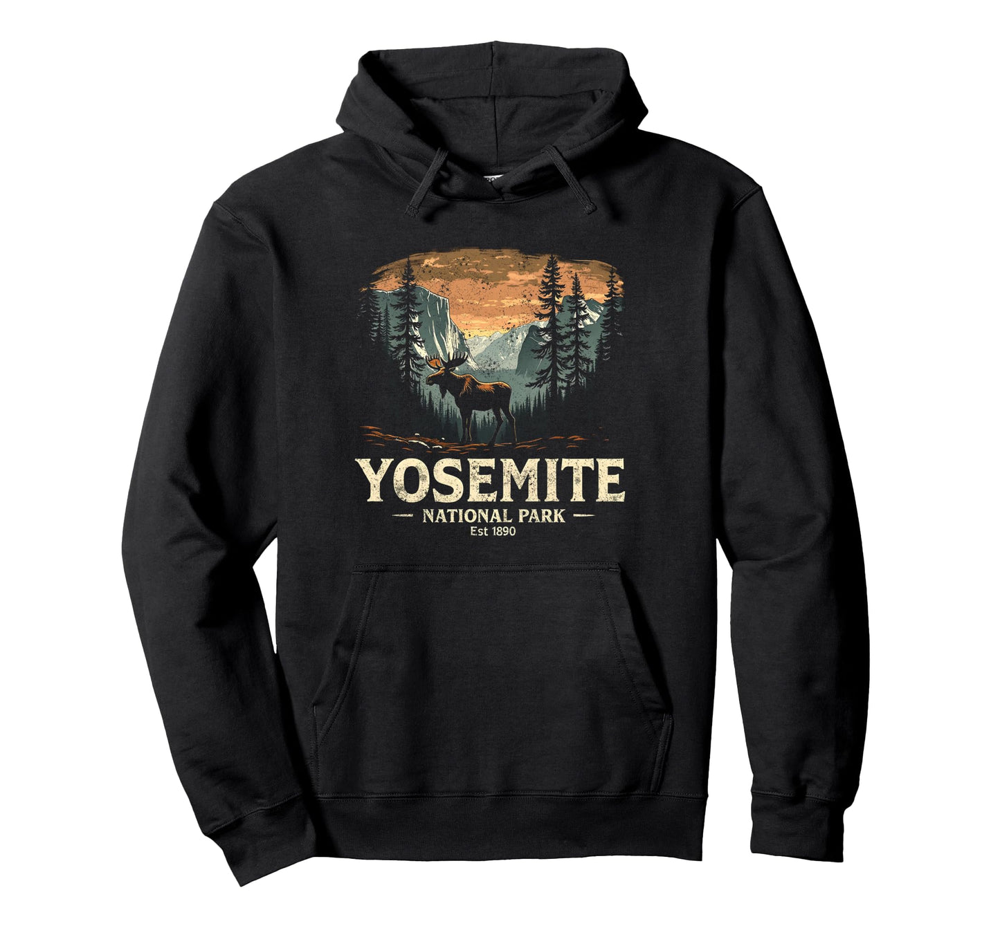Yosemite Elk Road Trip National Park Hoodie - Trendy Graphic Men Women - T-Shirt, Sweatshirt, Hoodie