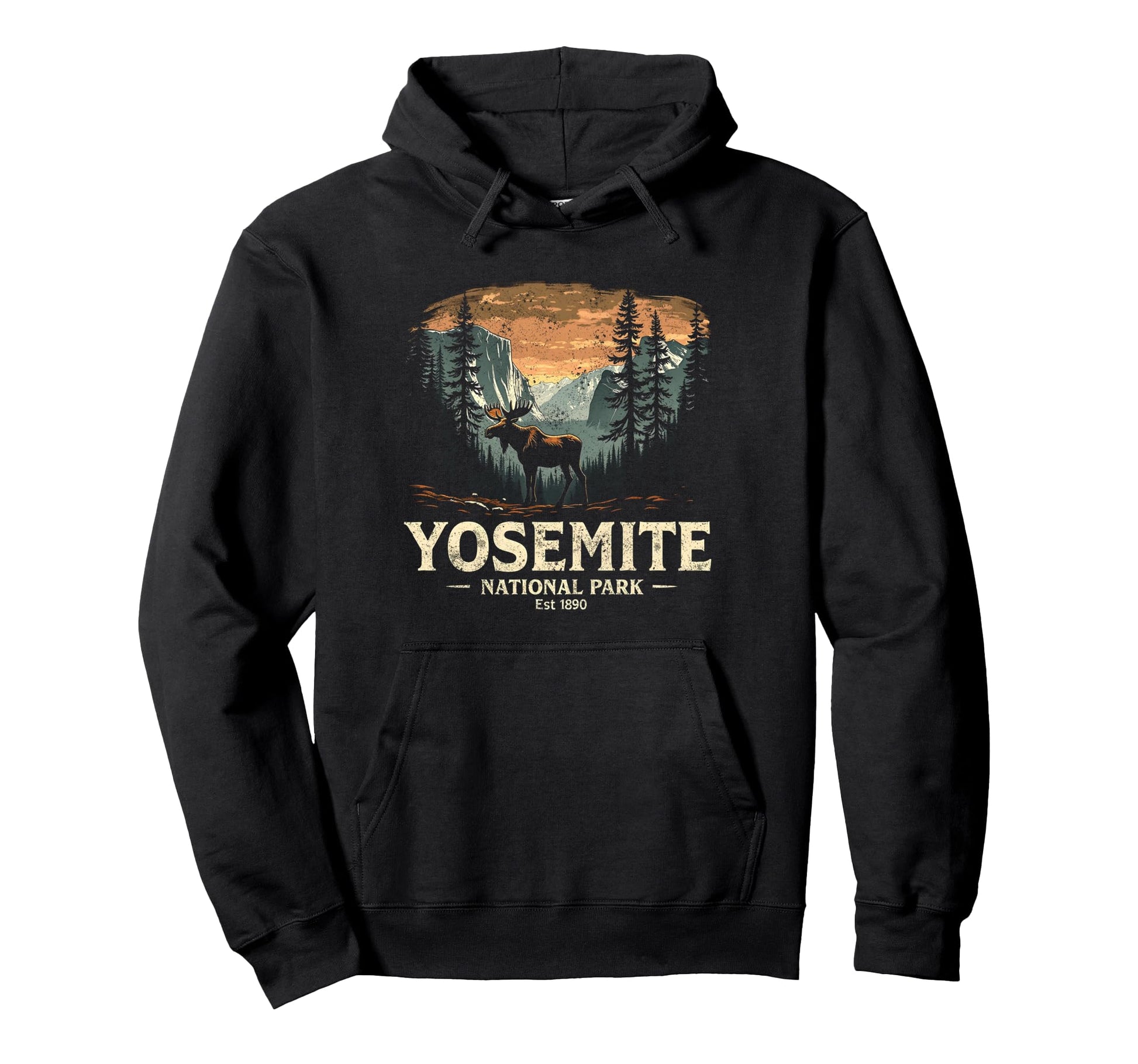 Yosemite Elk Road Trip National Park Hoodie - Trendy Graphic Men Women - T-Shirt, Sweatshirt, Hoodie