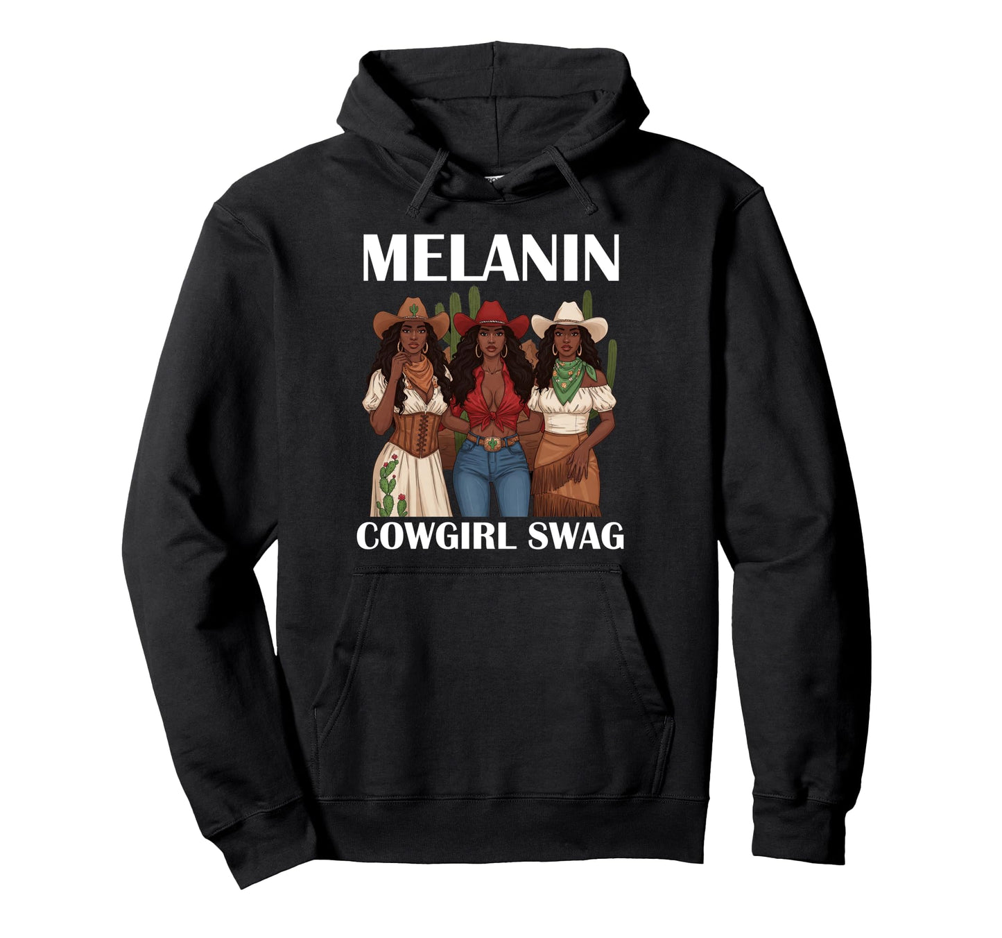 Lets Go Western Country Melanin Hoodie - Casual Everyday Wear for Adults - T-Shirt, Sweatshirt, Hoodie