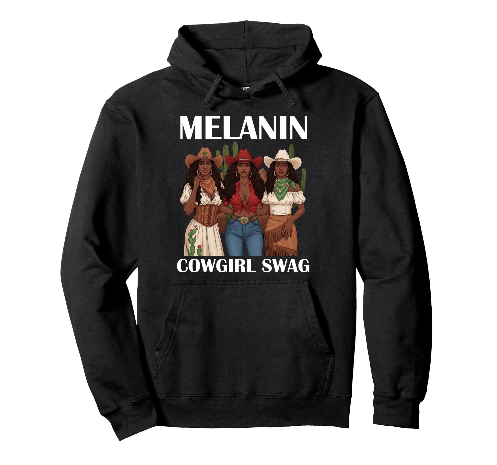 Lets Go Western Country Melanin Hoodie - Casual Everyday Wear for Adults - T-Shirt, Sweatshirt, Hoodie