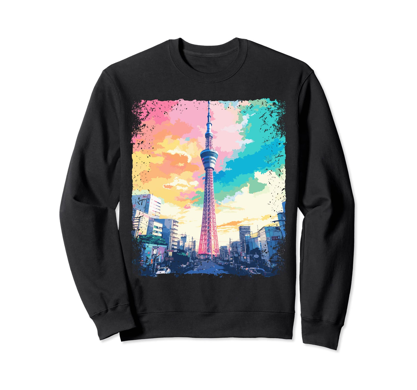 Tokyo Skytree Japan Vaporwave Sweatshirt - Fun Novelty Design Men Women - T-Shirt, Sweatshirt, Hoodie