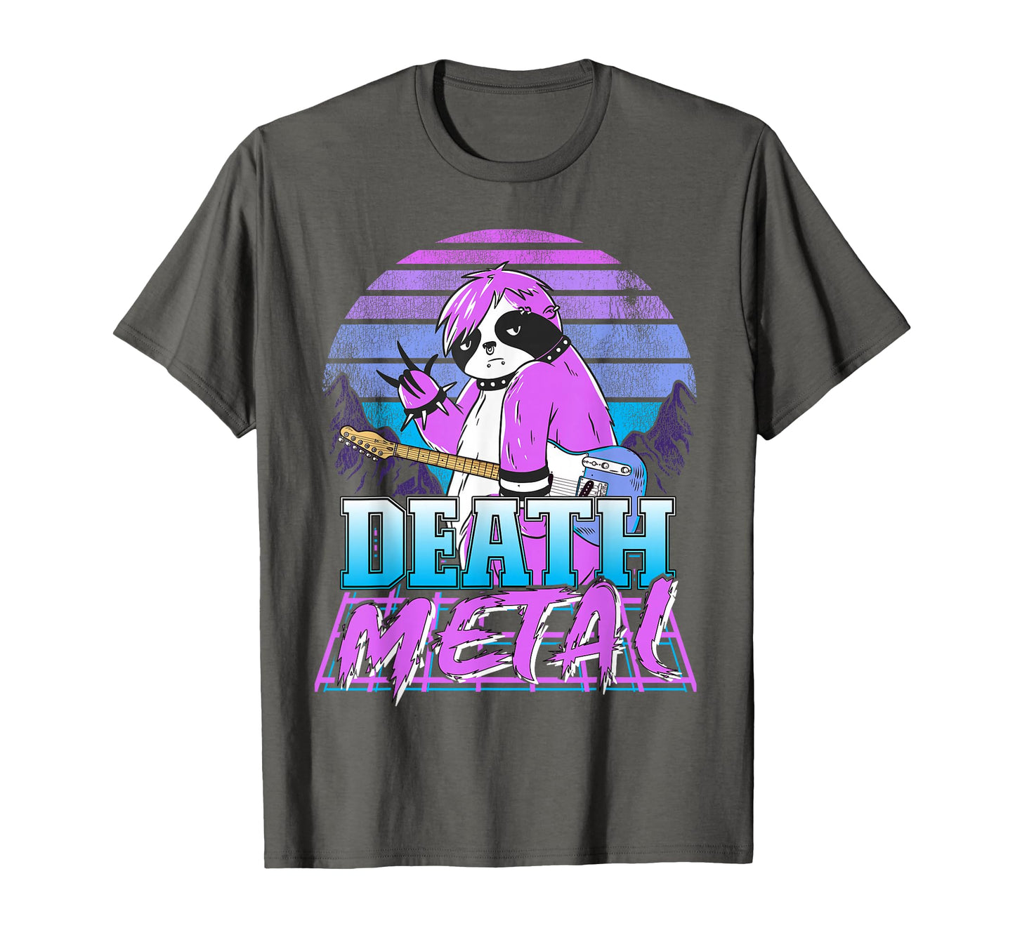 Retrowave Pastel Goth Sloth 80S T-Shirt - Minimalist Print Unisex - T-Shirt, Sweatshirt, Hoodie