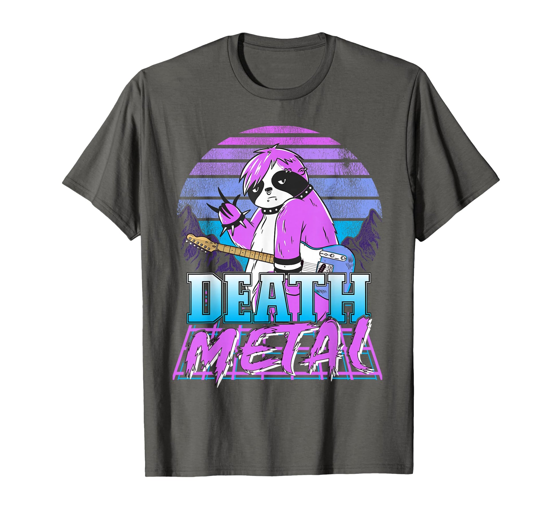 Retrowave Pastel Goth Sloth 80S T-Shirt - Minimalist Print Unisex - T-Shirt, Sweatshirt, Hoodie