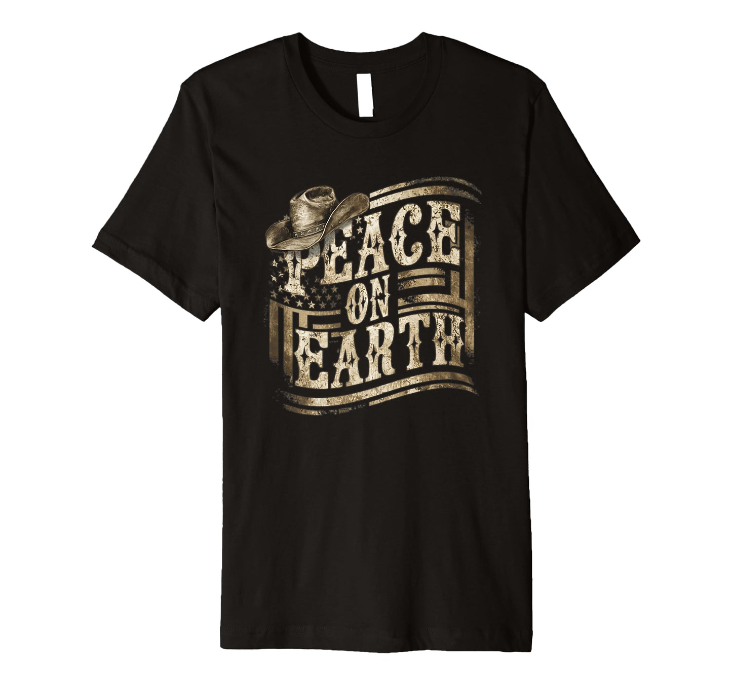 Peace Earth Western Cowboy Hat T-Shirt - Aesthetic Graphic for Adults - T-Shirt, Sweatshirt, Hoodie