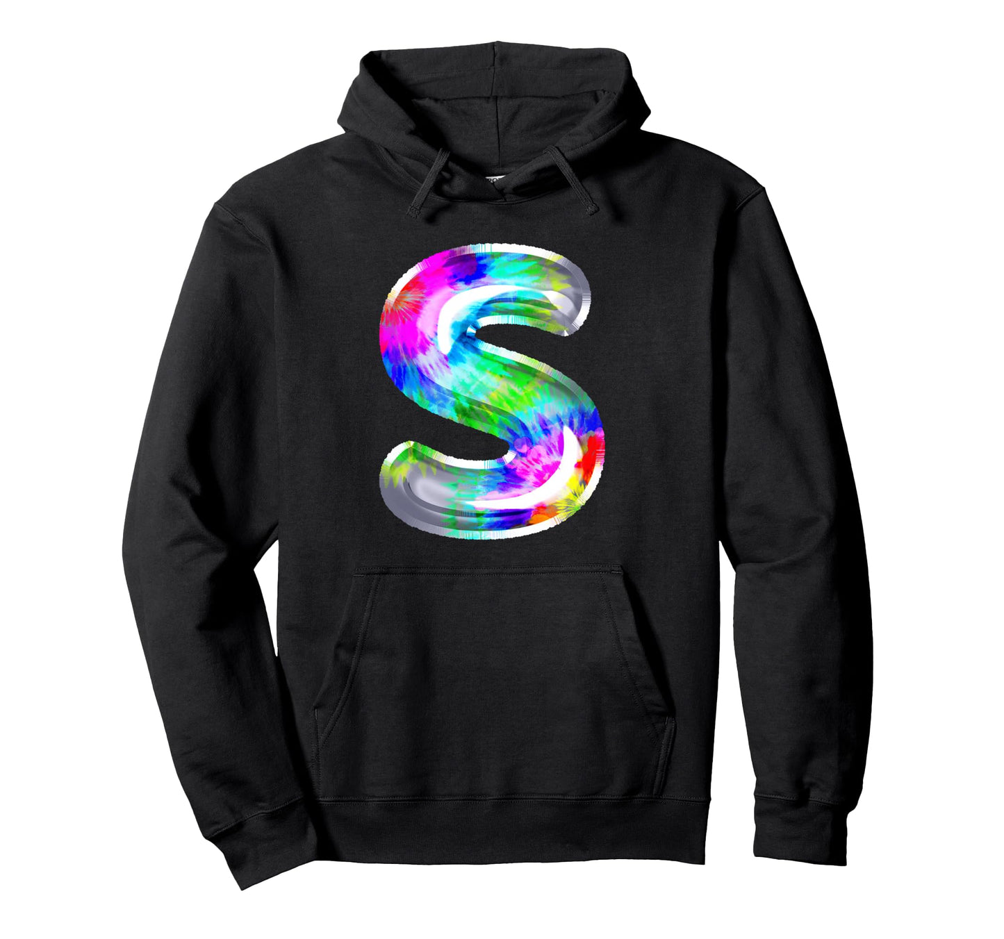 Letter S Tie Dye Balloon Monogram Hoodie - Unique Graphic for Adults - T-Shirt, Sweatshirt, Hoodie
