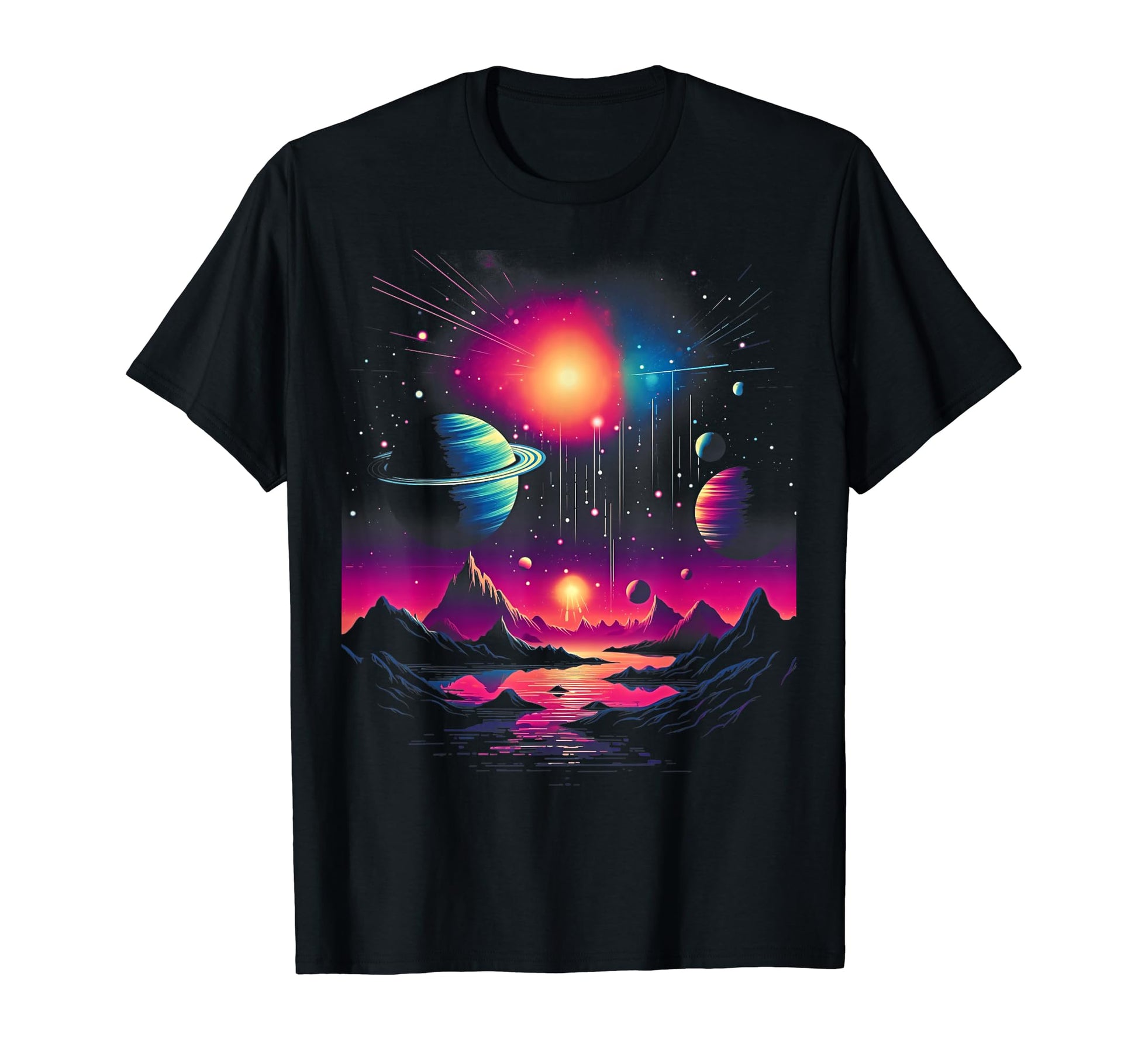Vaporwave Solar System 80S Synthwave T-Shirt - Unique Graphic for Adults - T-Shirt, Sweatshirt, Hoodie