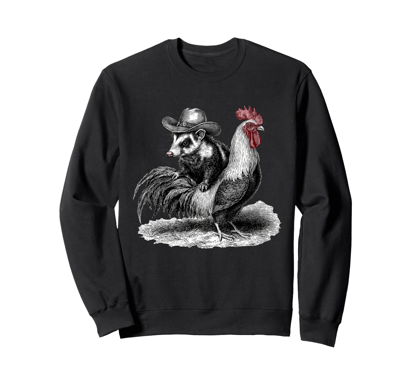 Opossum Cowboy Rodeo Cowgirl Possum Sweatshirt - Graphic Print Unisex - T-Shirt, Sweatshirt, Hoodie