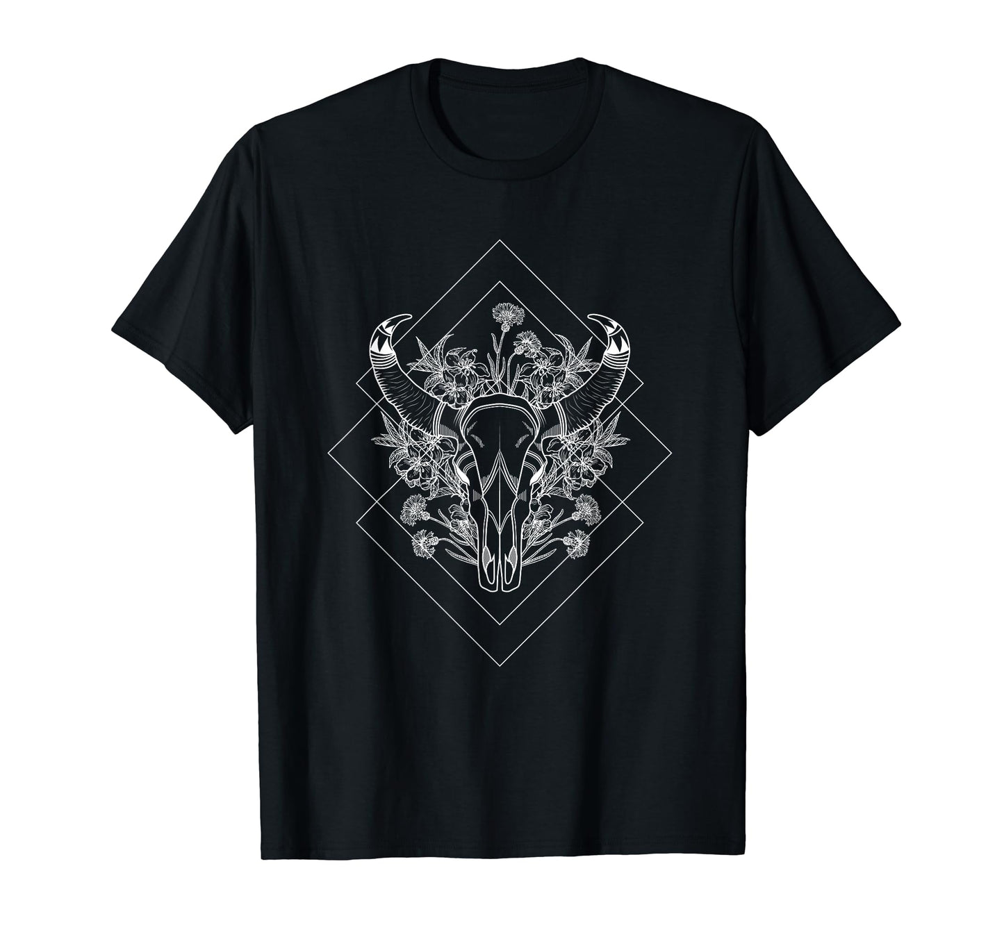 Cattle Longhorn Skull Horn Cowboy T-Shirt - Trendy Graphic for Adults - T-Shirt, Sweatshirt, Hoodie