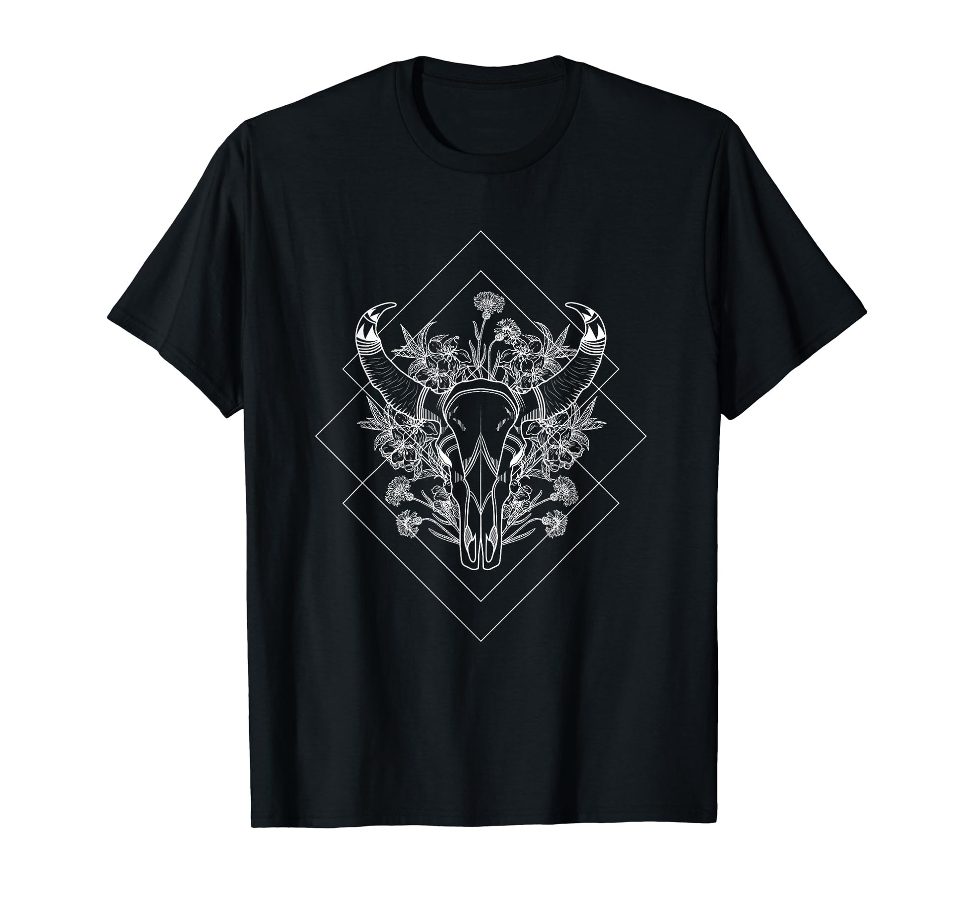 Cattle Longhorn Skull Horn Cowboy T-Shirt - Trendy Graphic for Adults - T-Shirt, Sweatshirt, Hoodie