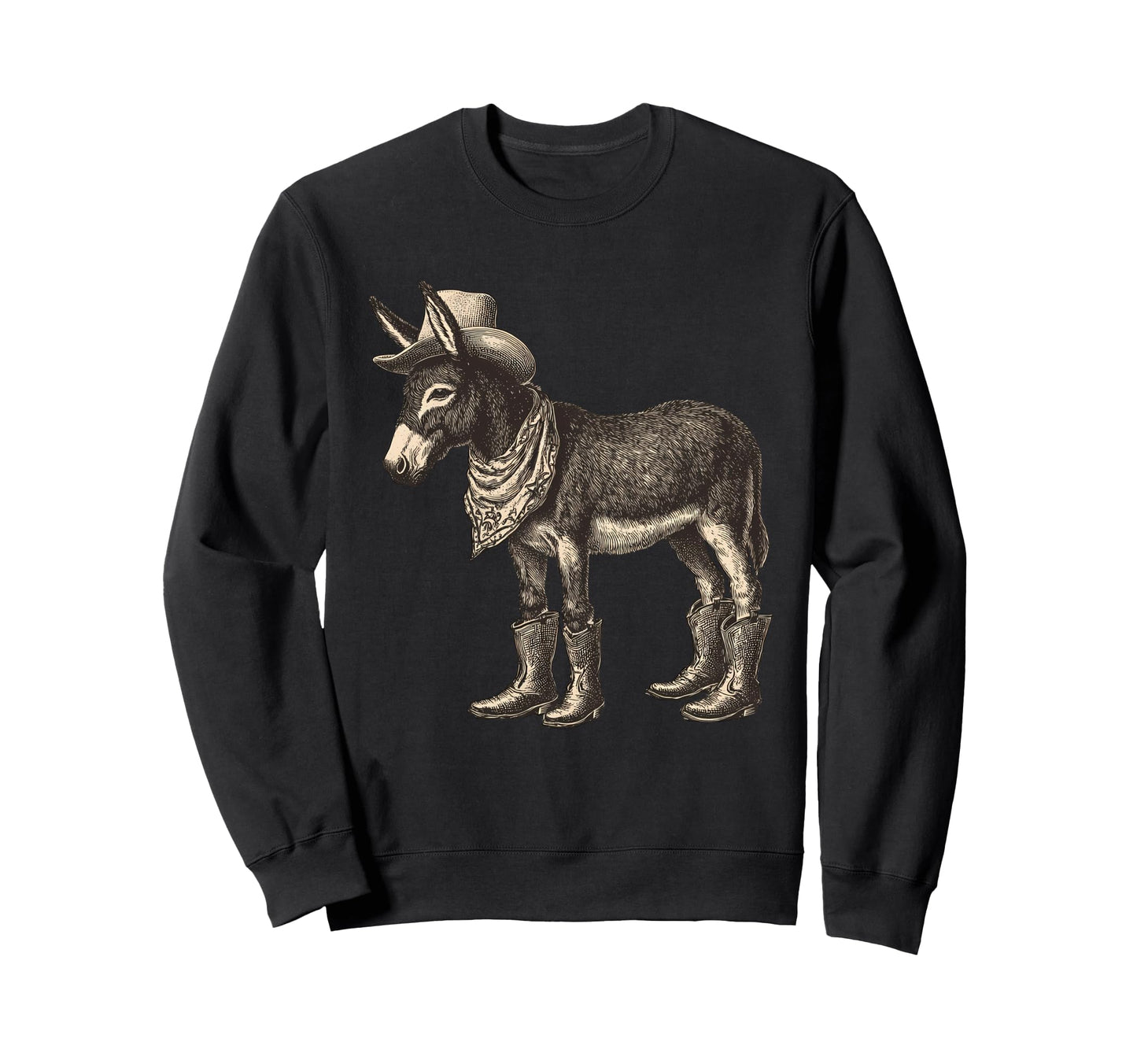 Donkey Cowboy Rodeo Cowgirl Western Sweatshirt - Unique Graphic Men Women - T-Shirt, Sweatshirt, Hoodie